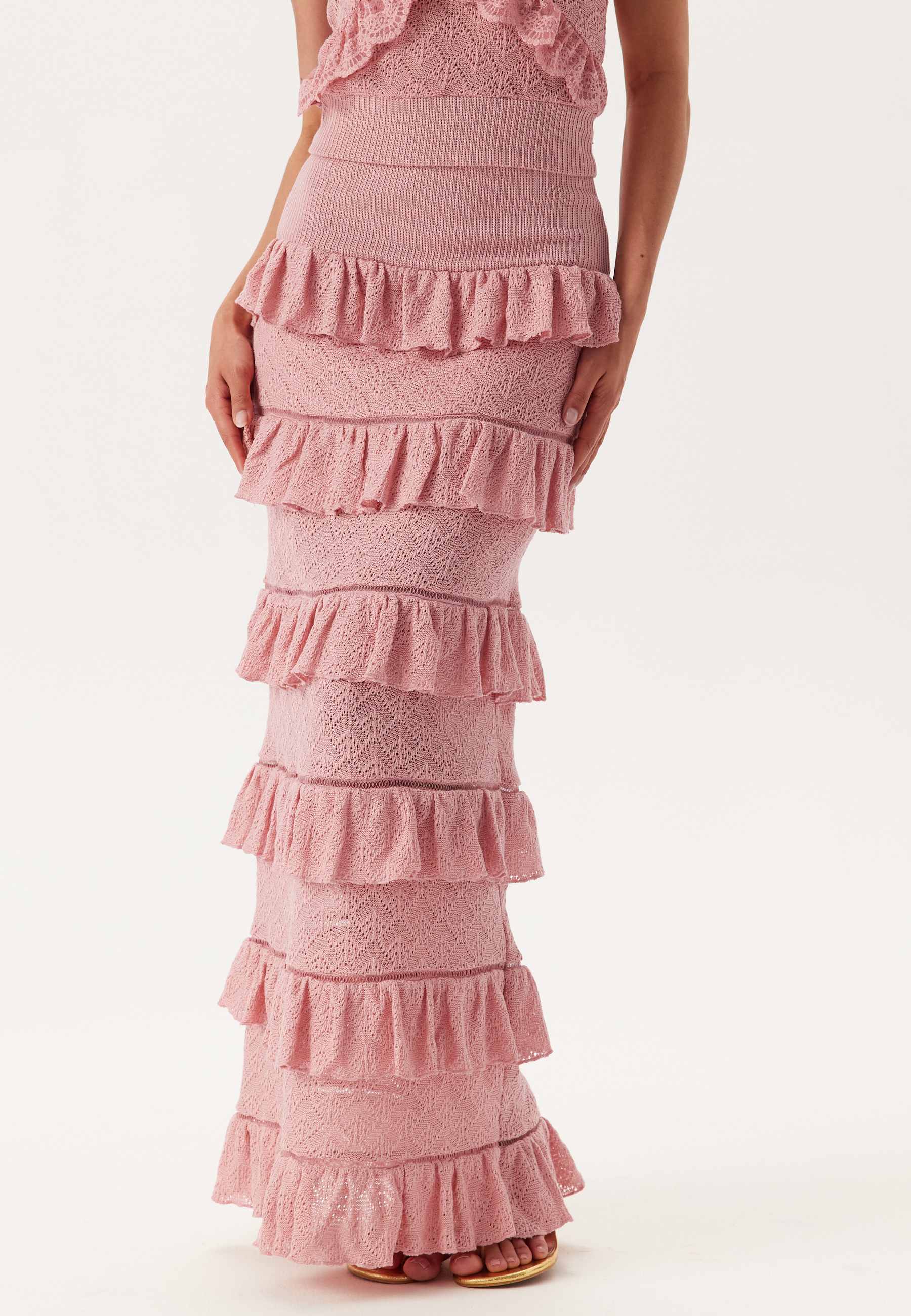 Knitted Frill Ankle Skirt 2