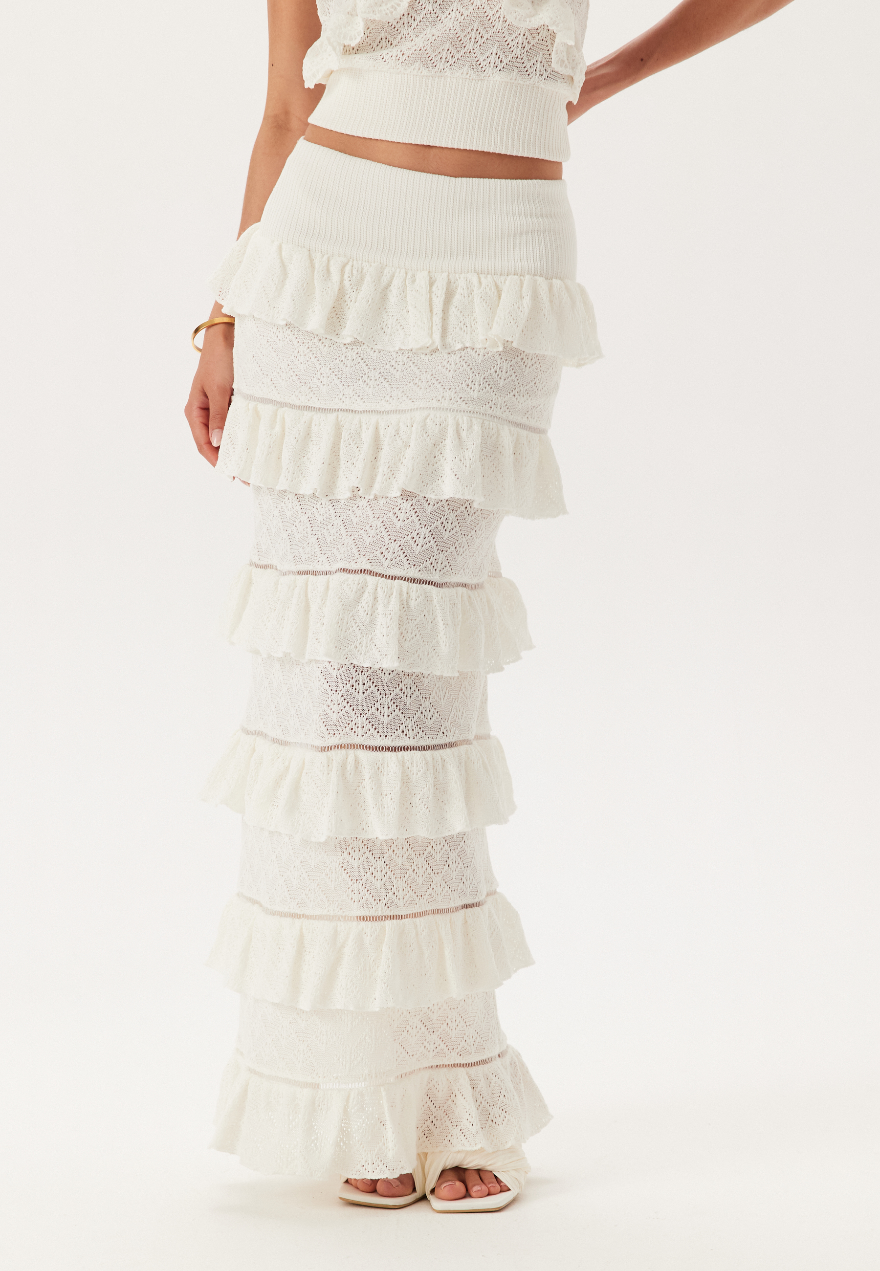 Knitted Frill Ankle Skirt 2