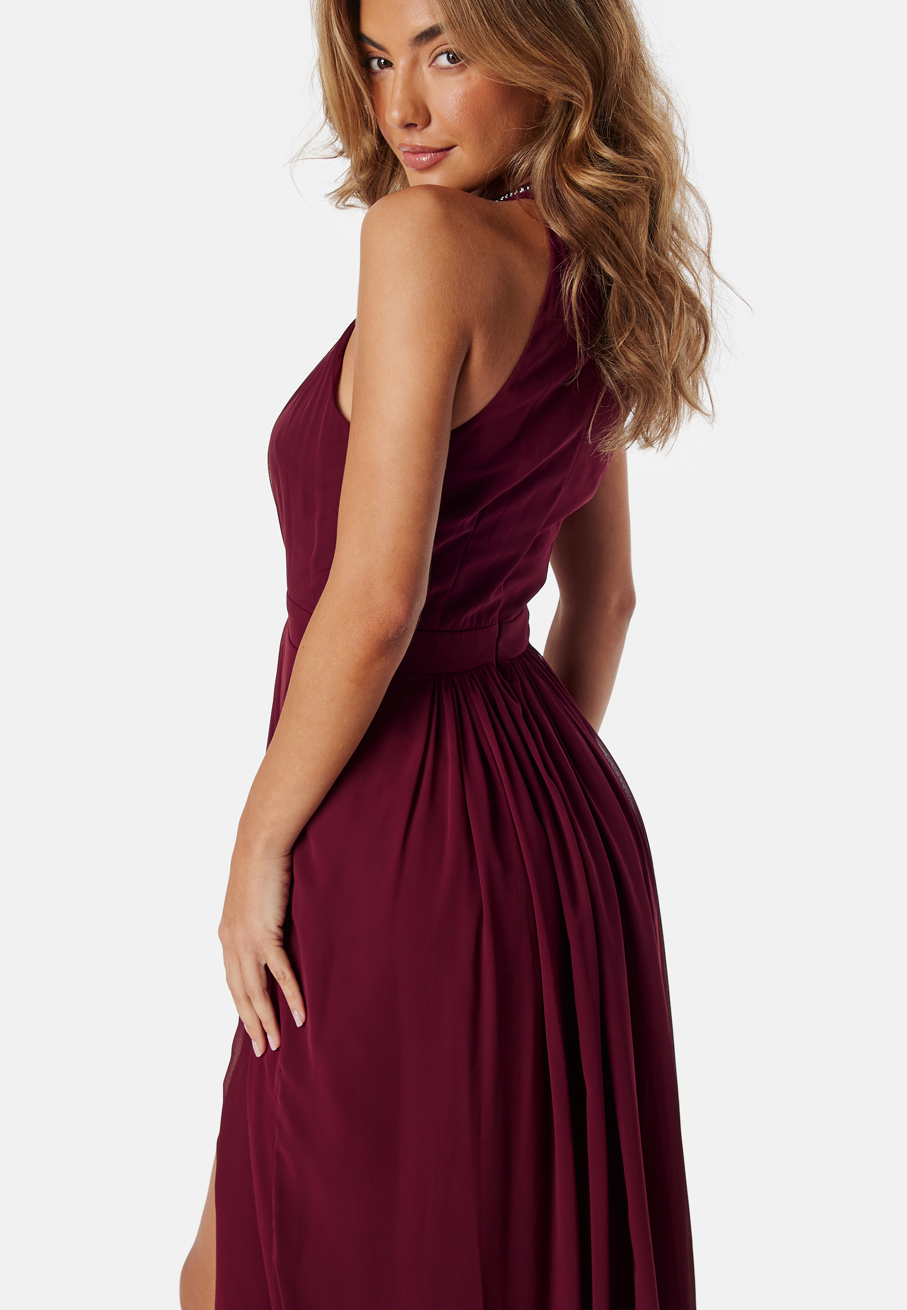 High Neck Maxi Dress With Split 5
