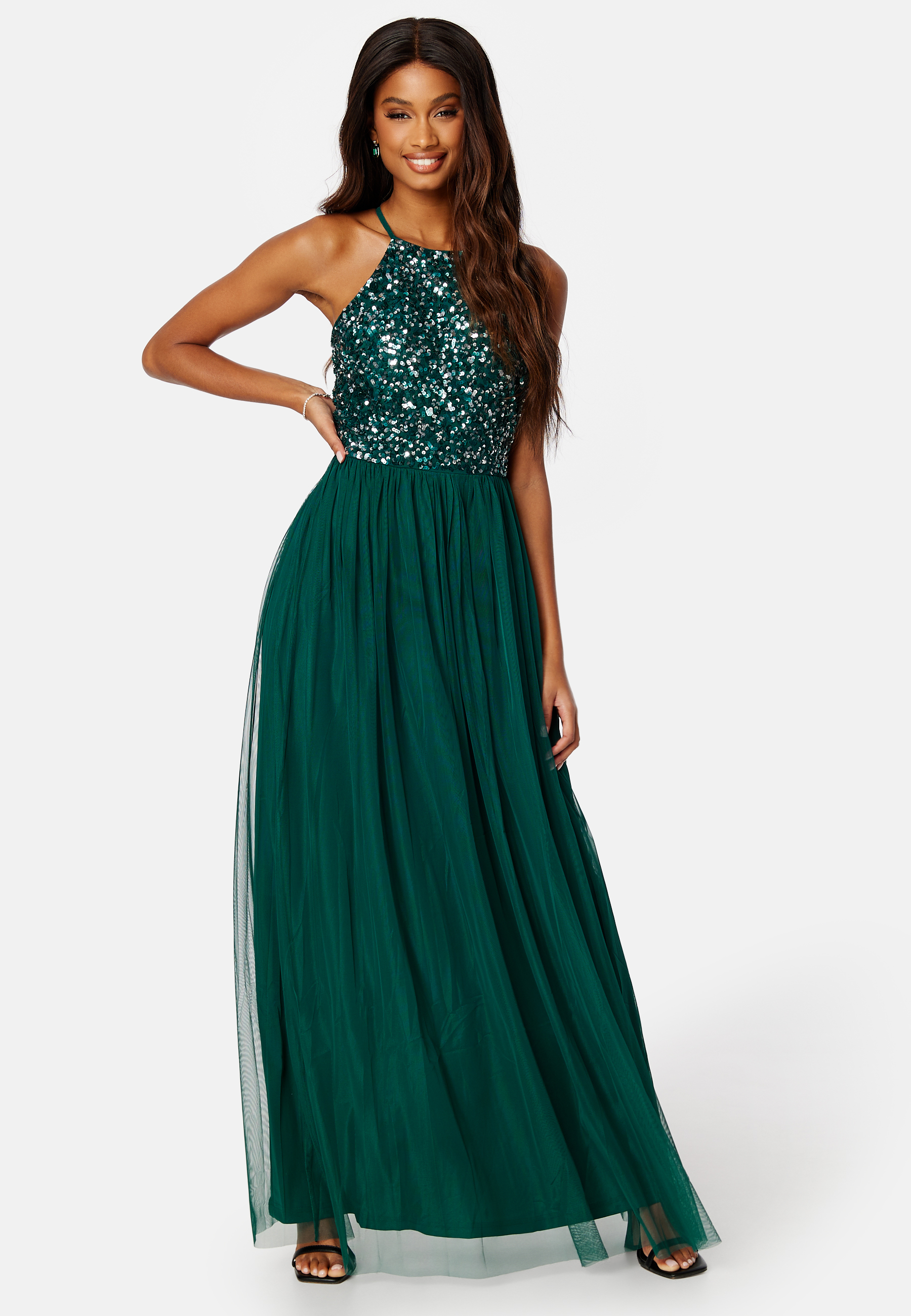 High Neck Sequin Maxi Dress 2
