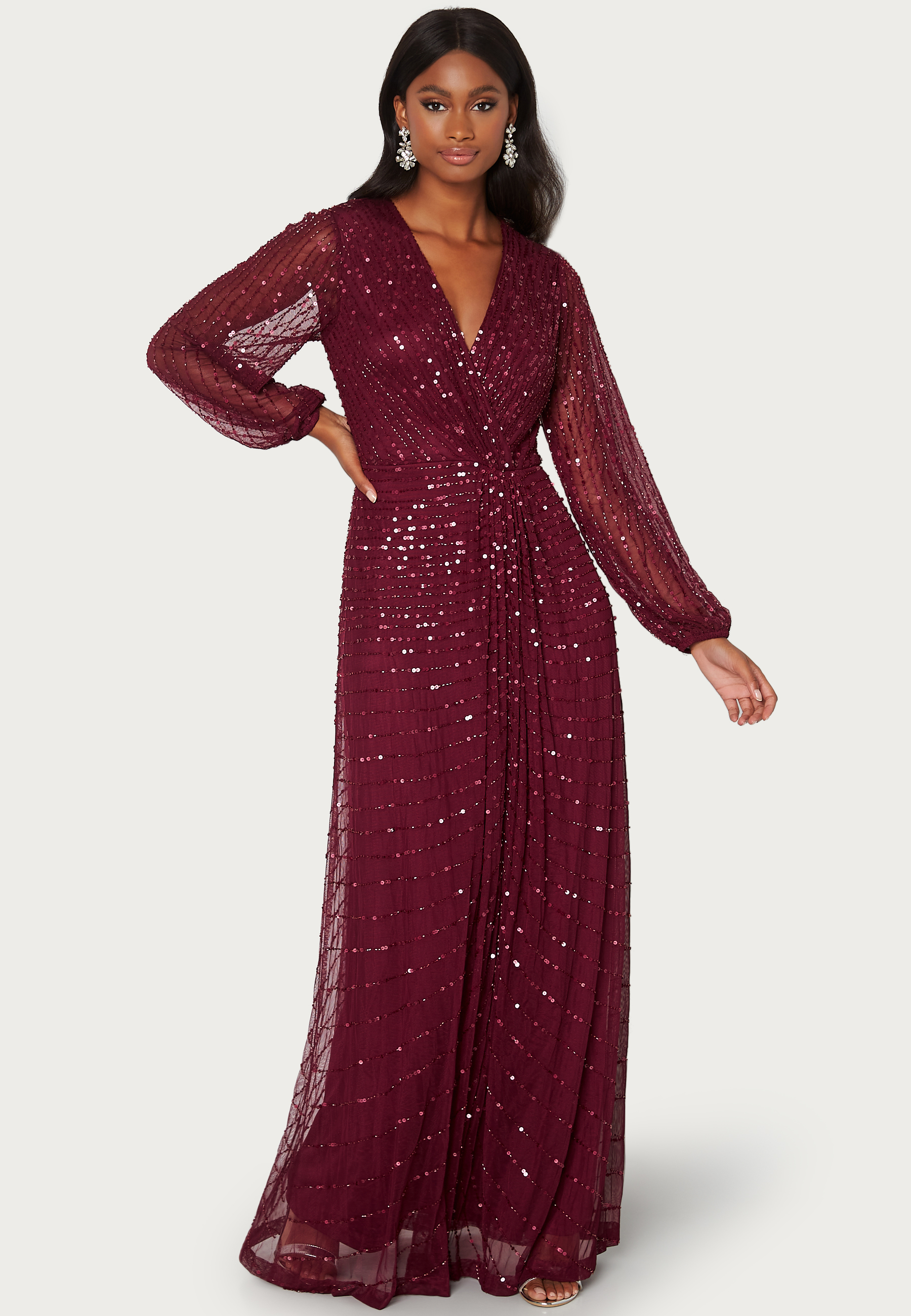 Long Sleeve Sequin Dress
