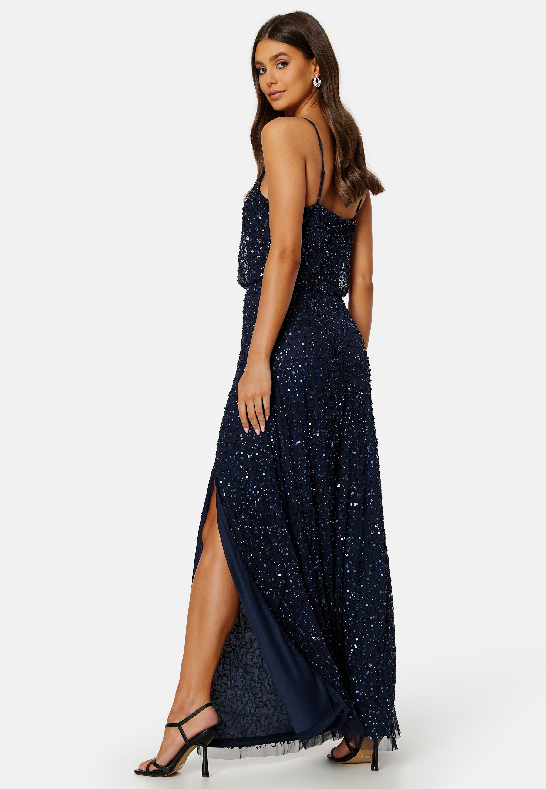 Sequin Strappy Maxi Dress With Split 3