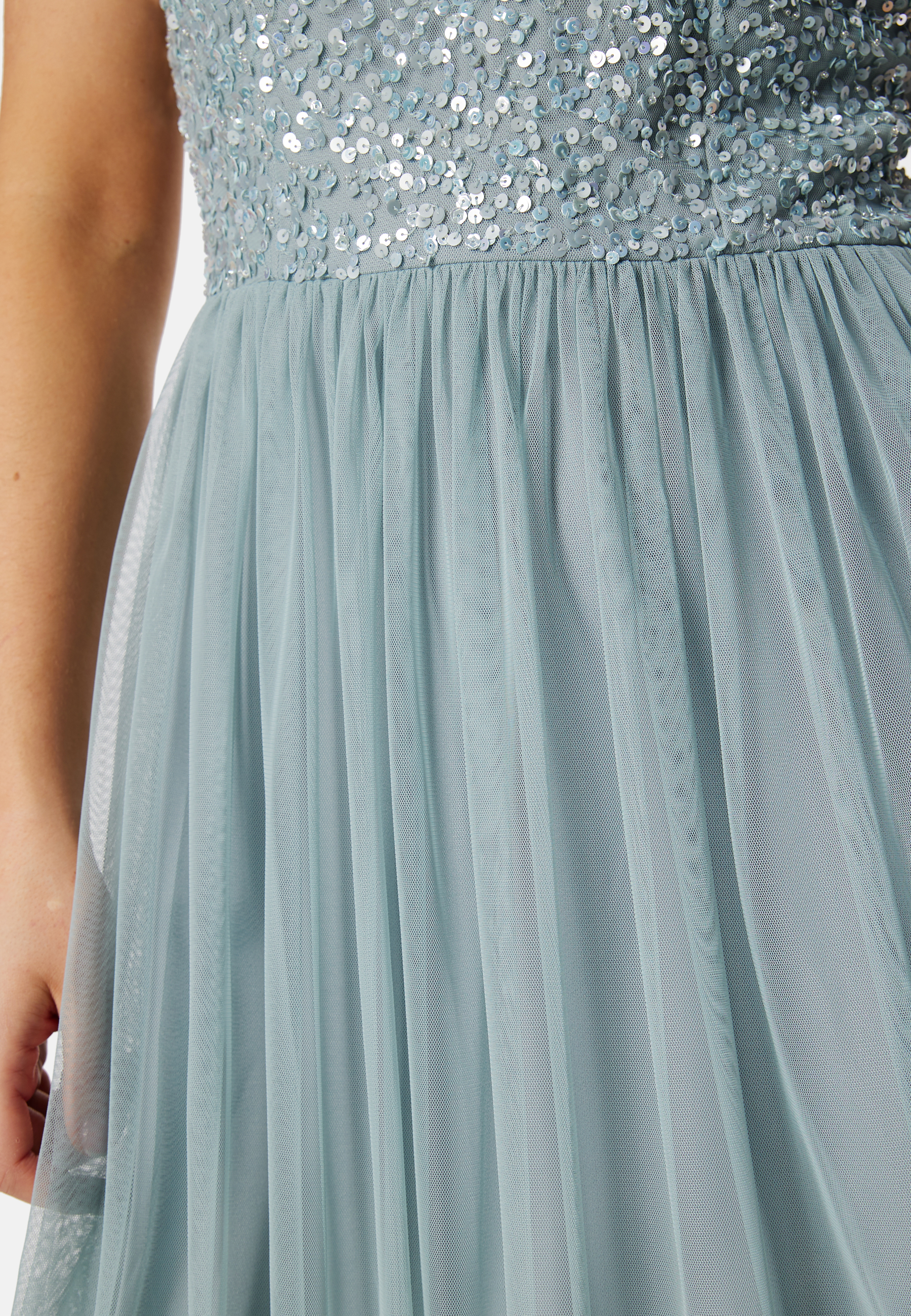 Short Sleeve Sequin Embellished Maxi Dress 2