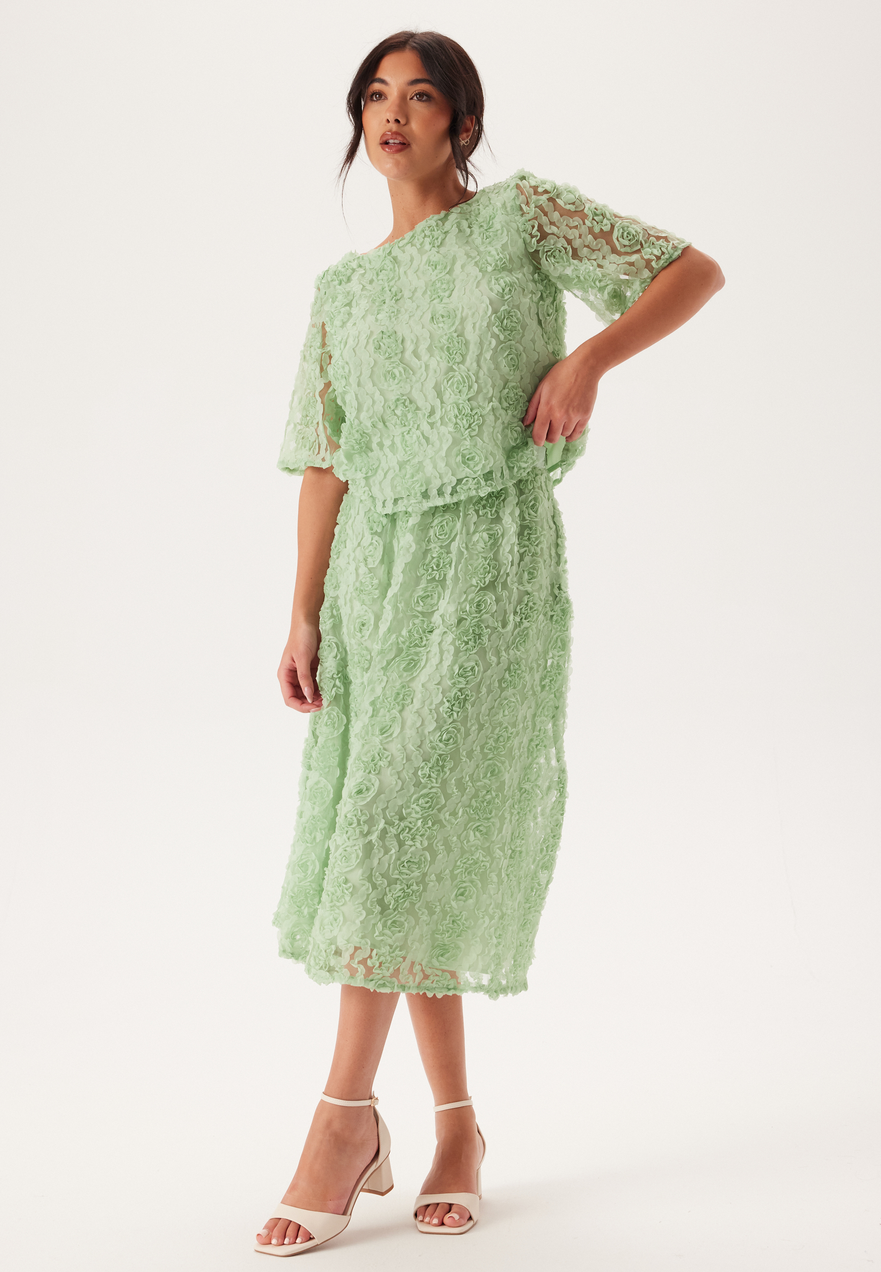 3D Flower Midi Skirt 2