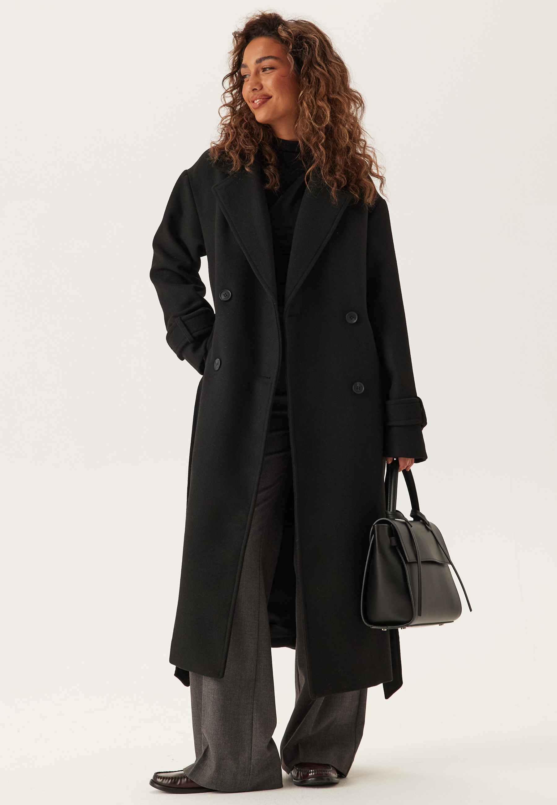 Belted Wool Blend Coat