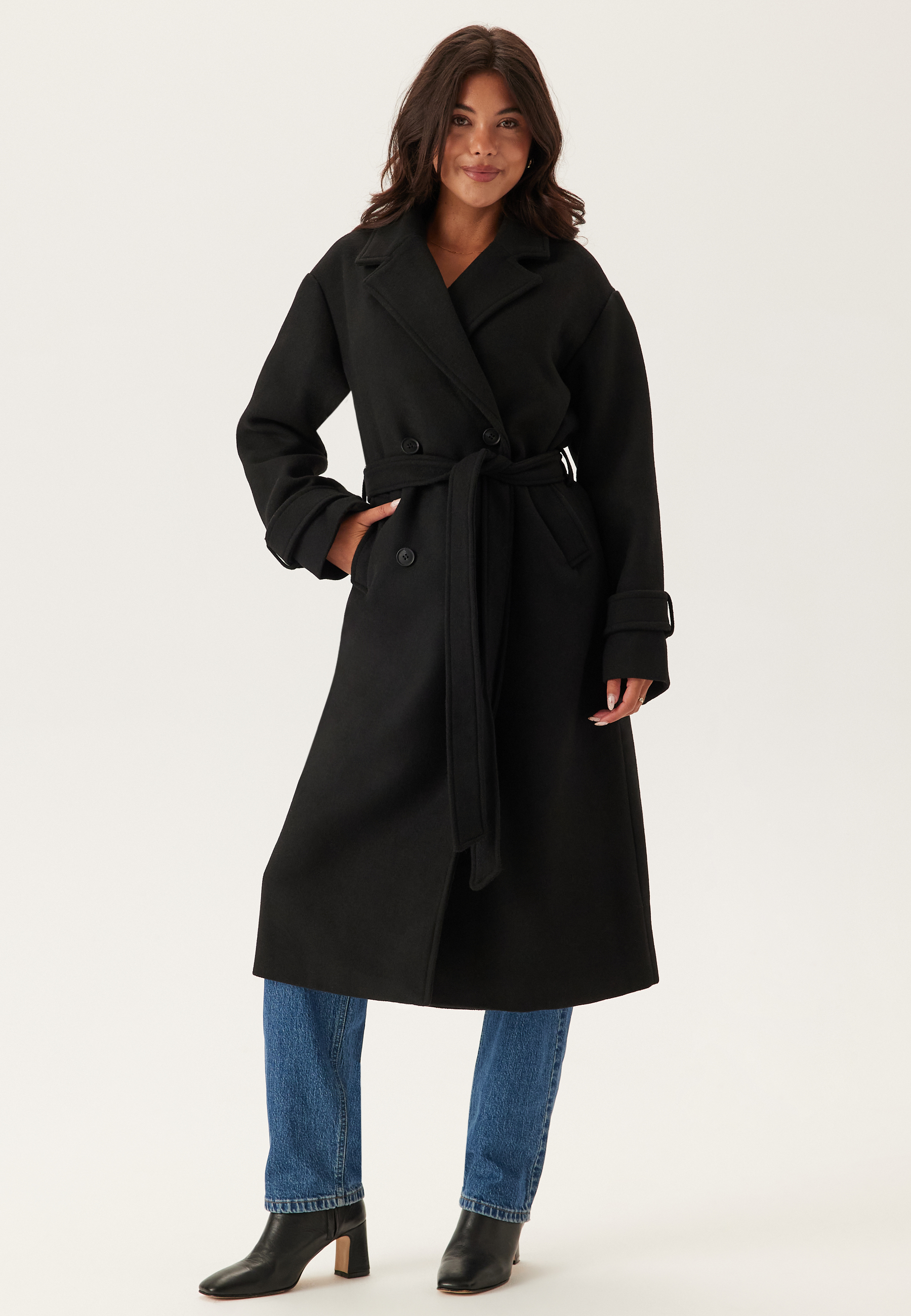 Belted Wool Blend Coat 3