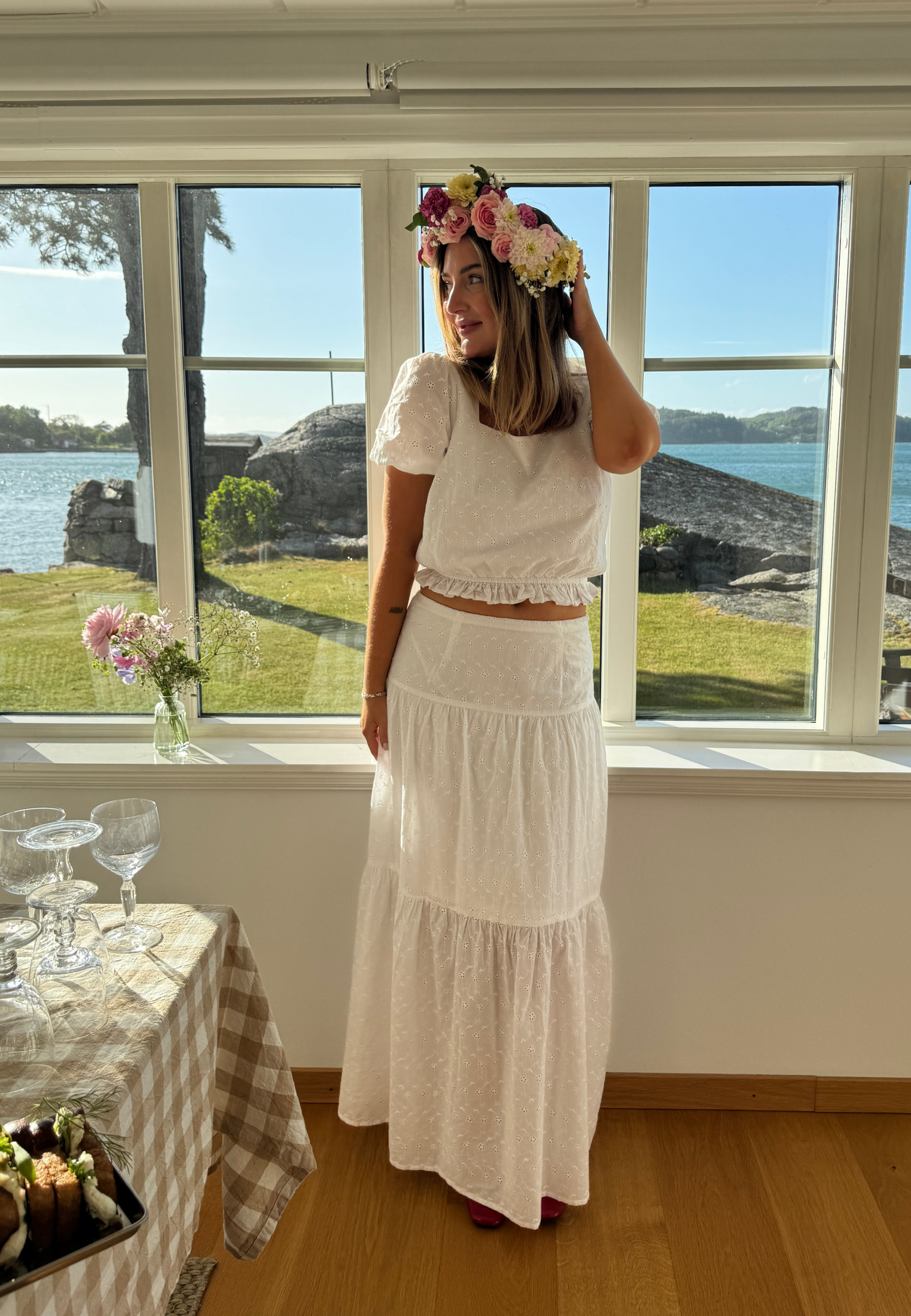 Broderie Anglaise Maxi Skirt