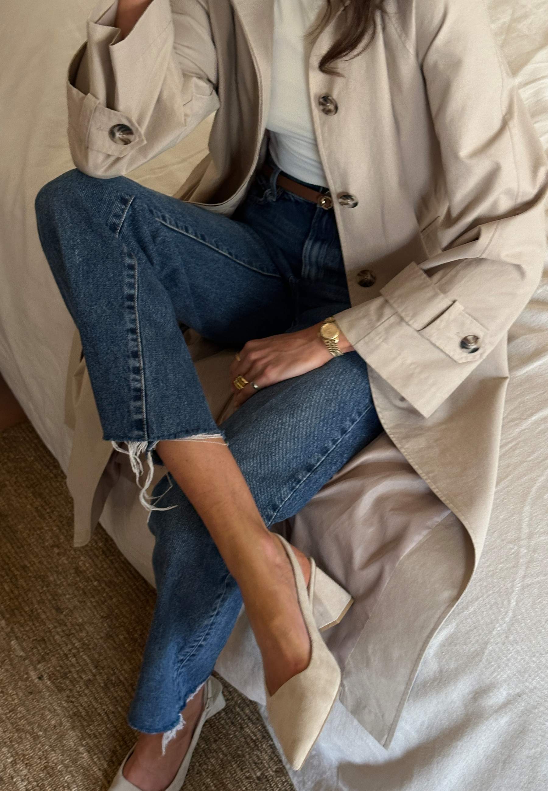 CC Heeled Suede Sling Back