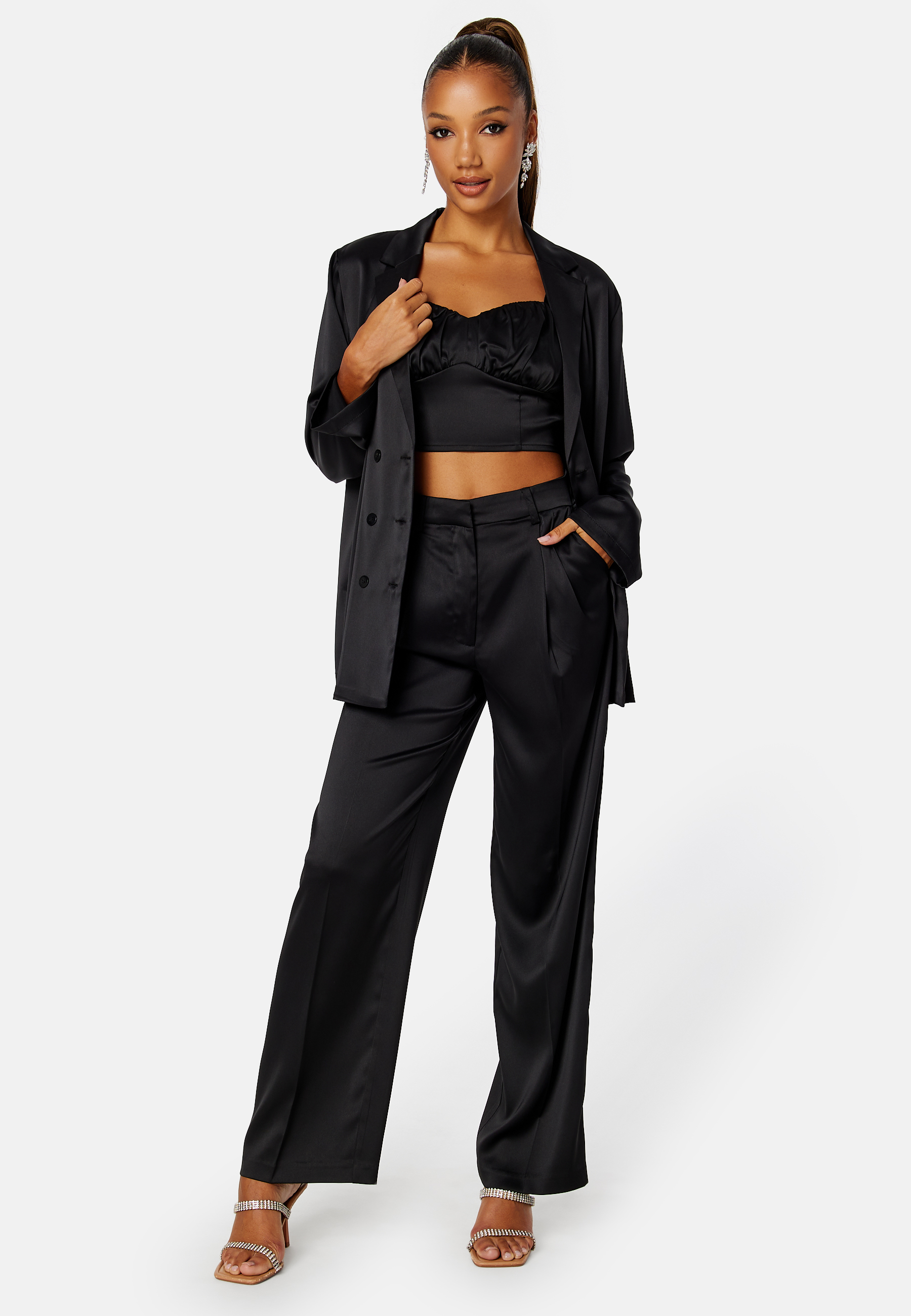 Chana satin suit pants