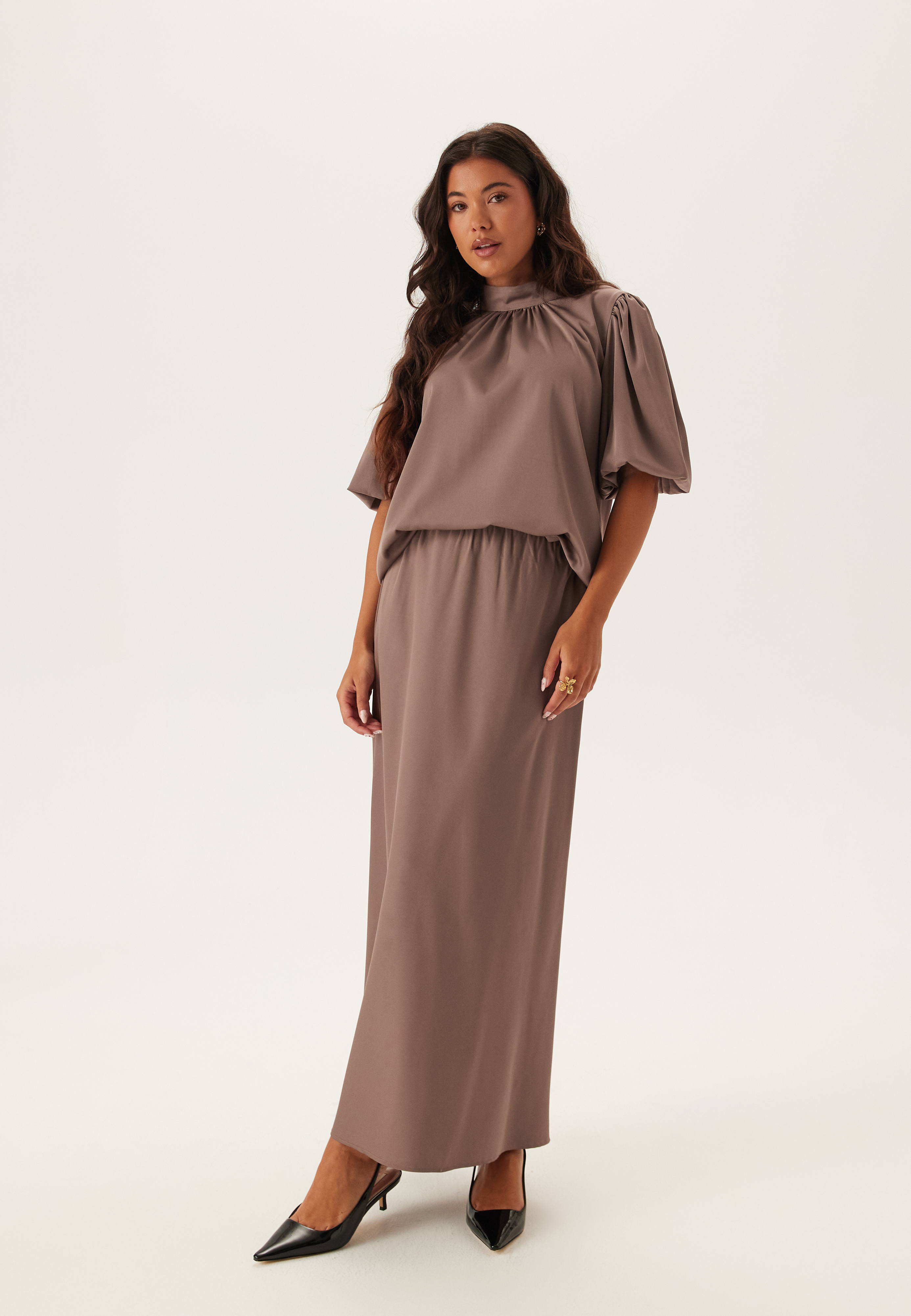 Chimney Collar Puff Sleeve Blouse 5