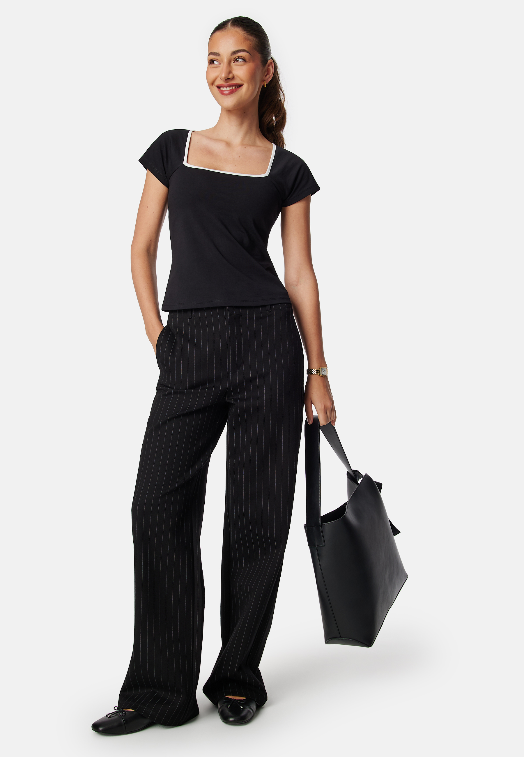 Contrast Cap Sleeve Top 3