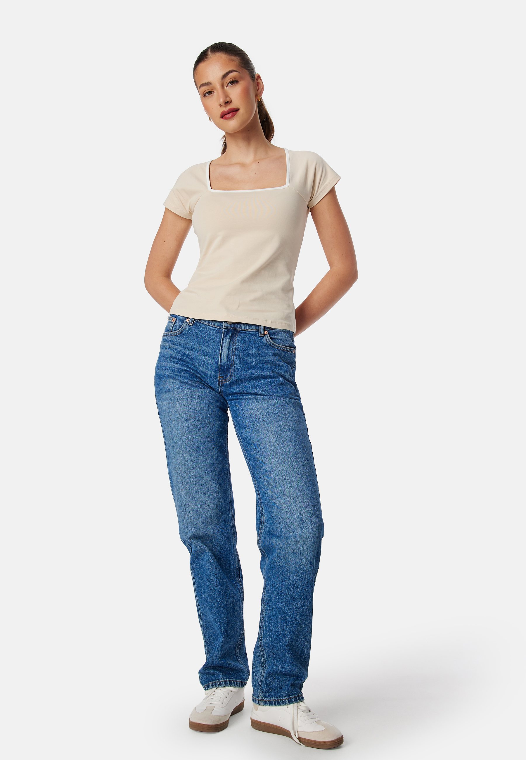 Contrast Cap Sleeve Top 3