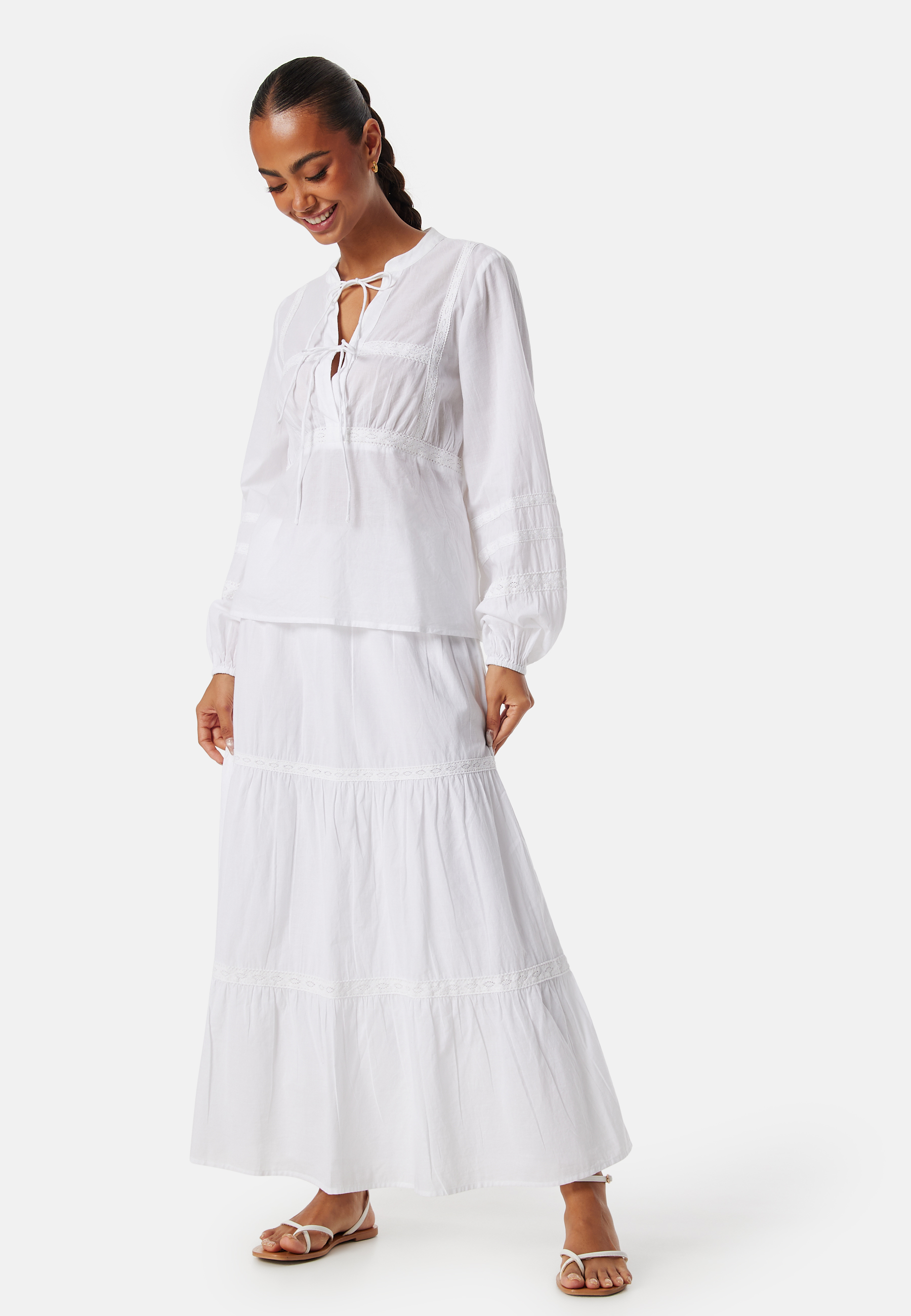 Cotton Maxi Flounce Skirt 2