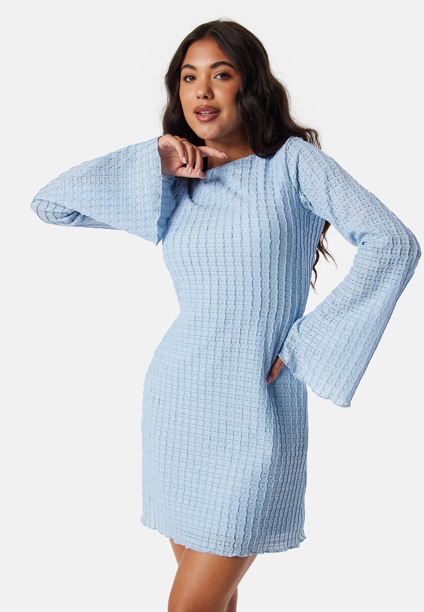 Deep Back Structure Short Dress