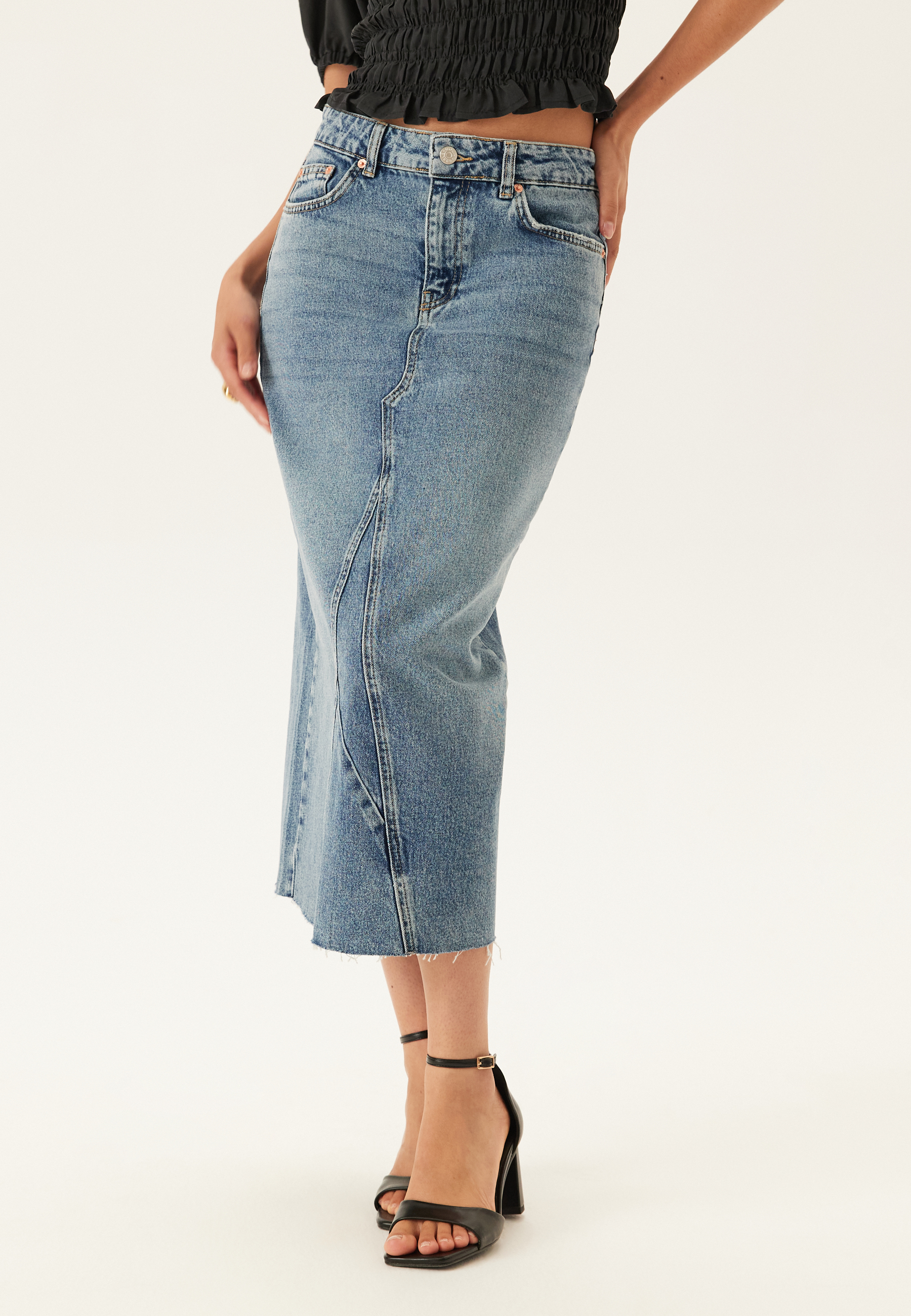 Denim Midi Skirt 2