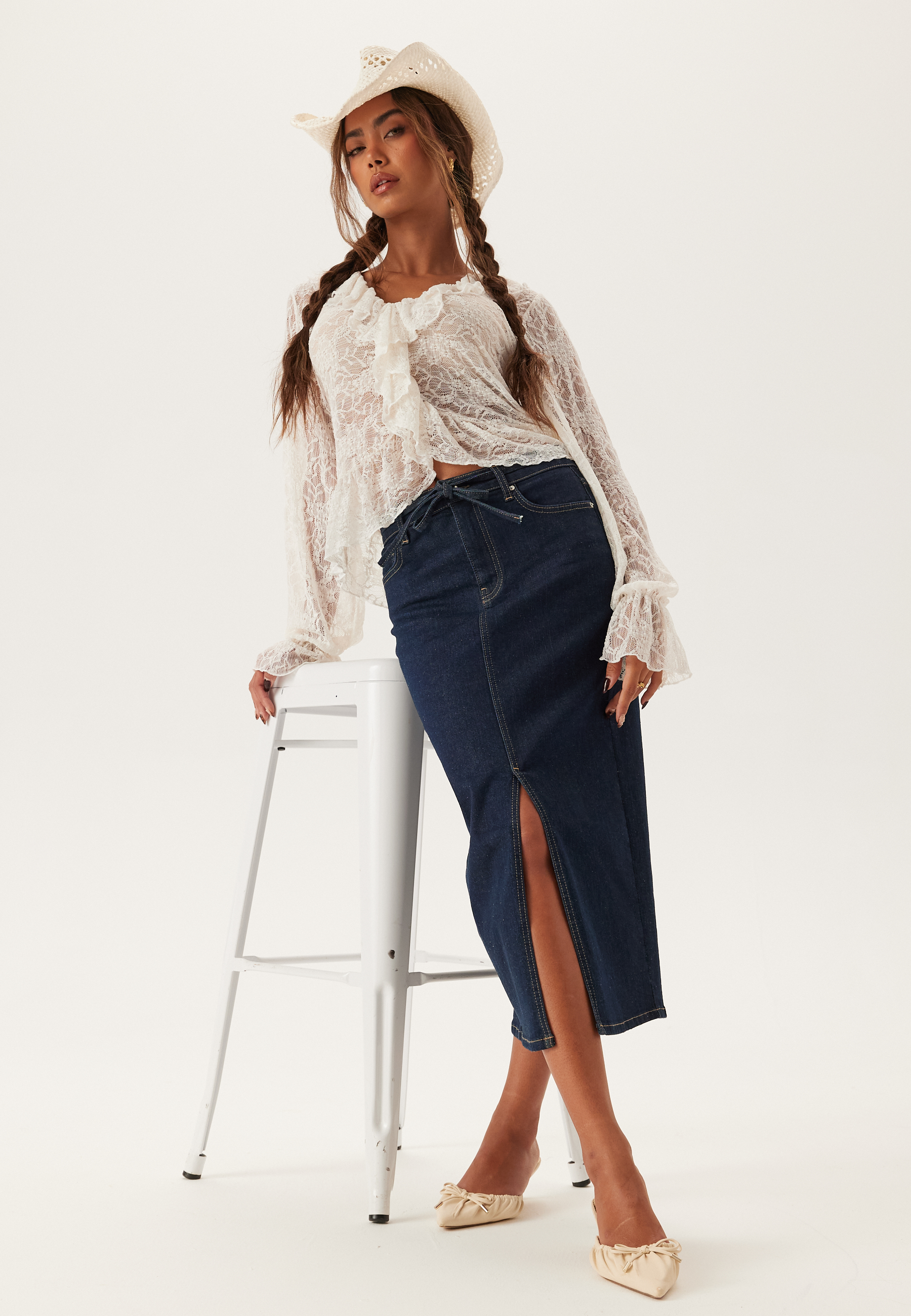 Denim Midi Skirt 3