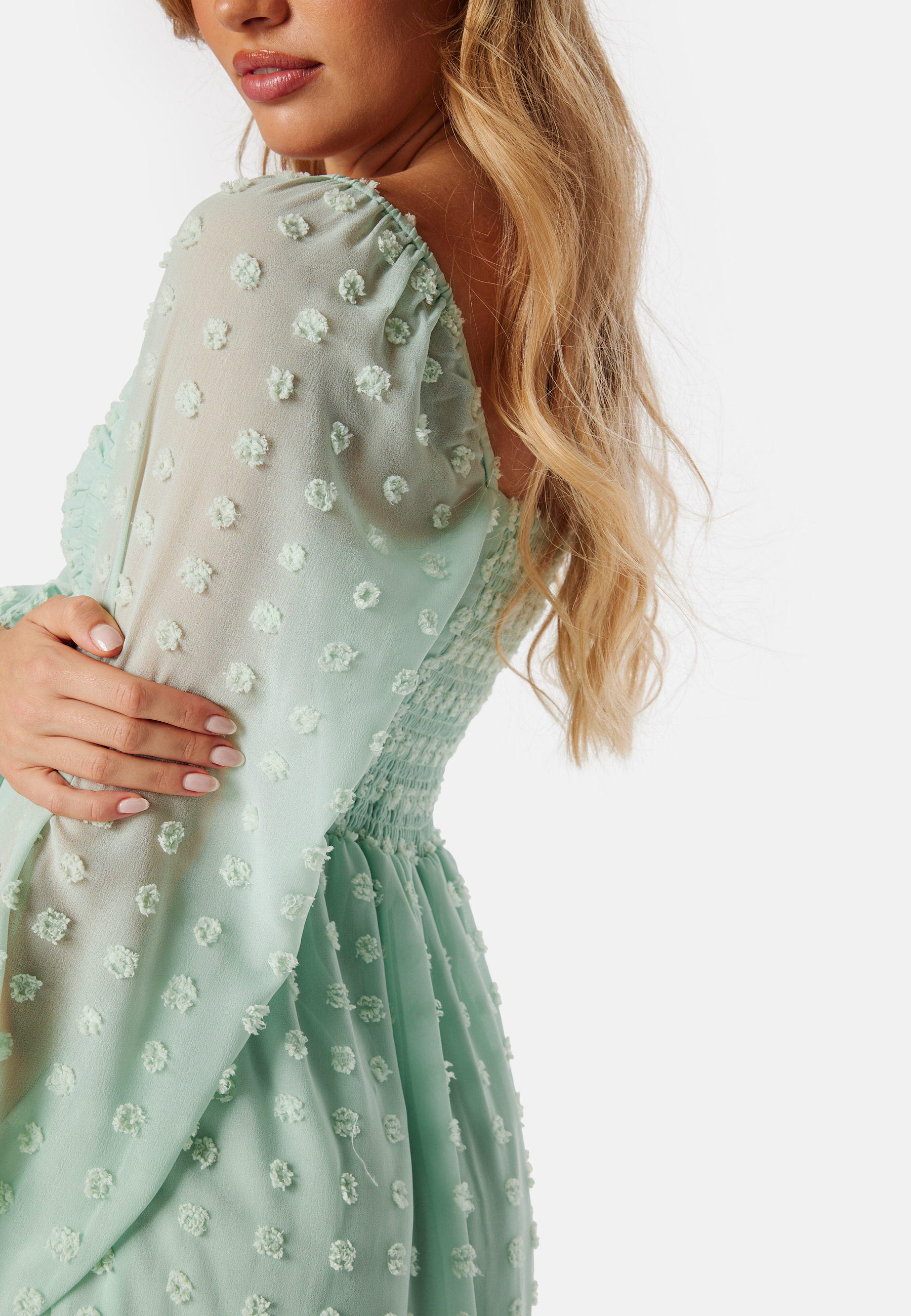 Dobby Dot Ruched  Dress 4