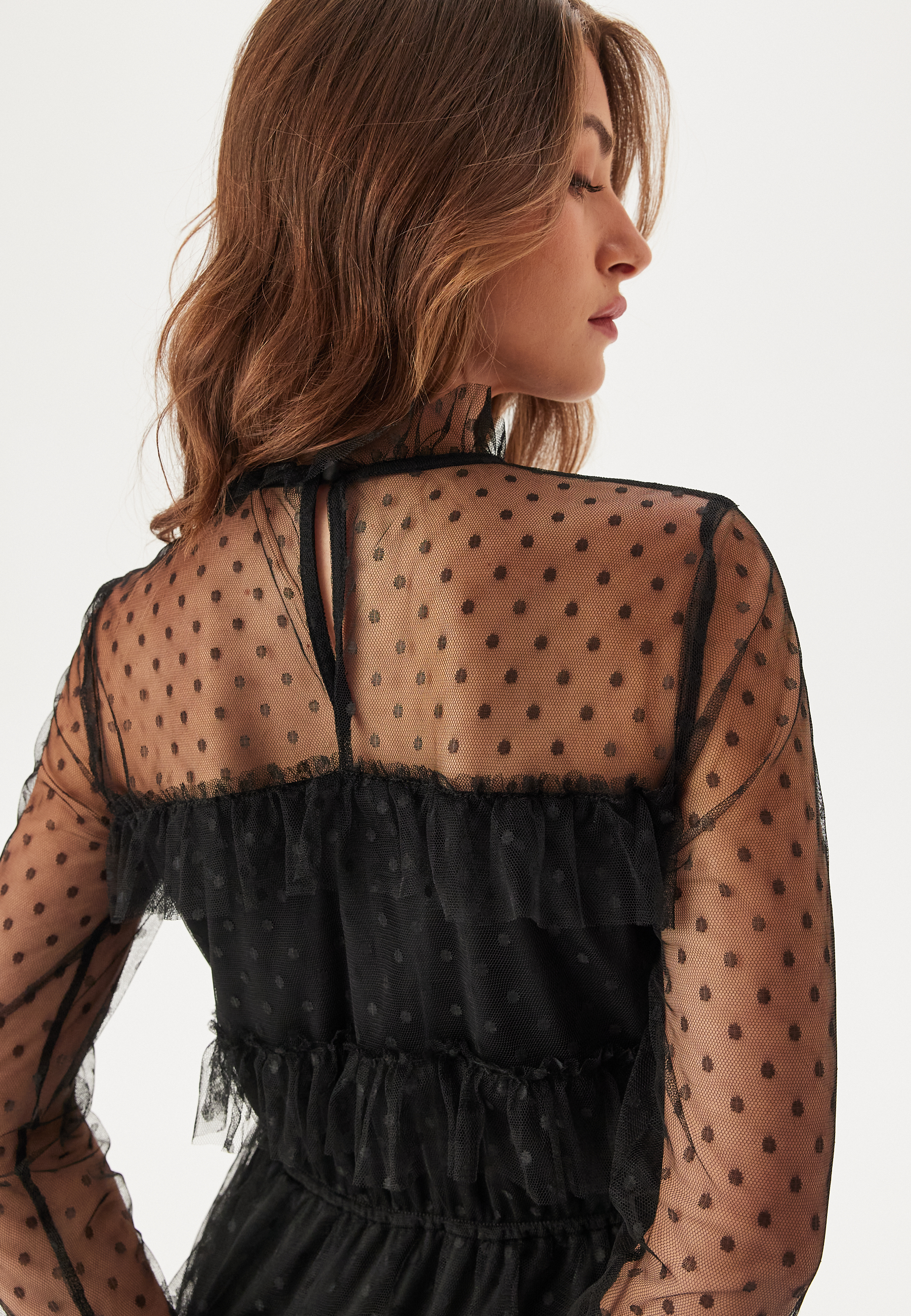 Dotted Mesh L/S Dress 2
