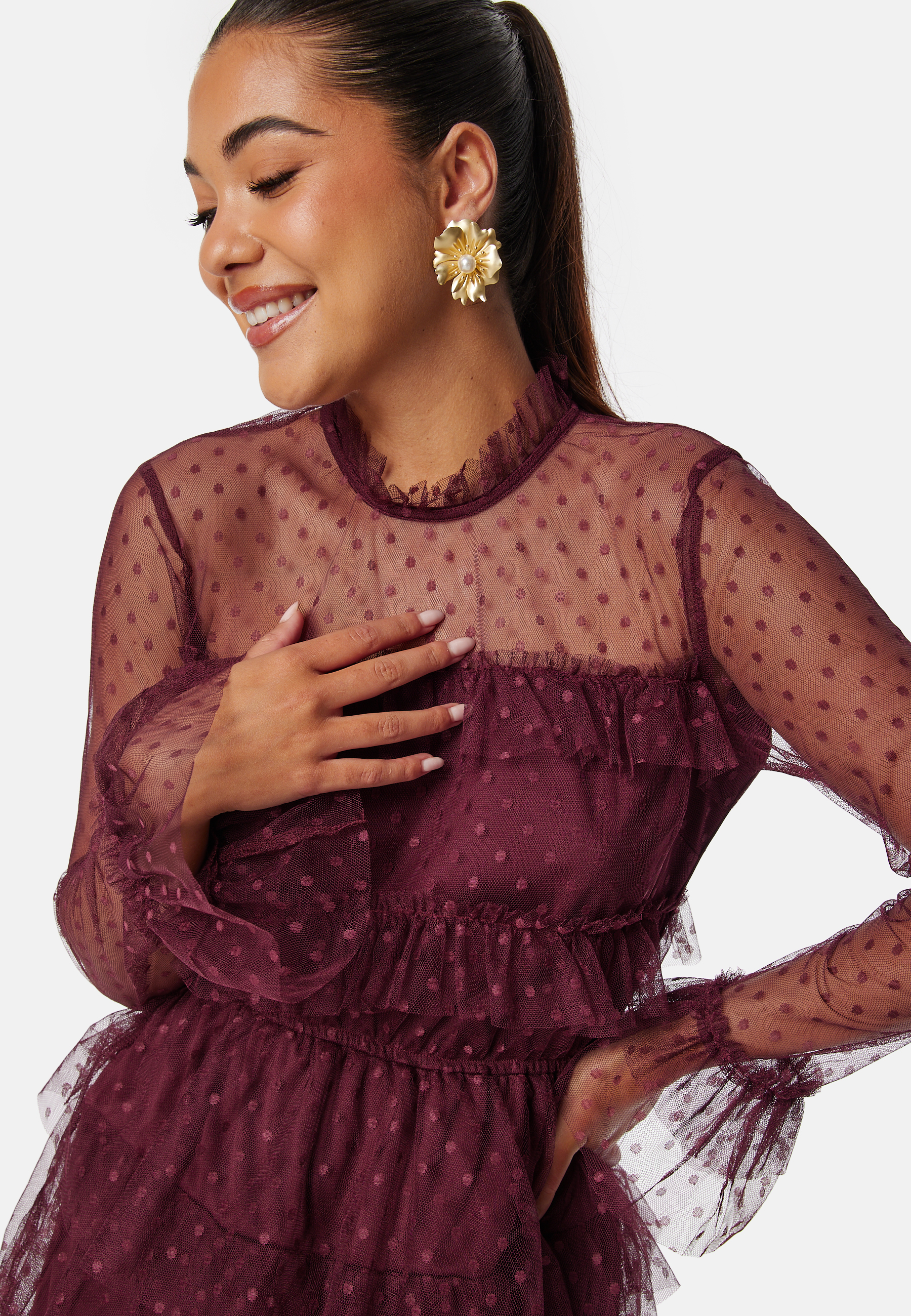 Dotted Mesh L/S Dress 3