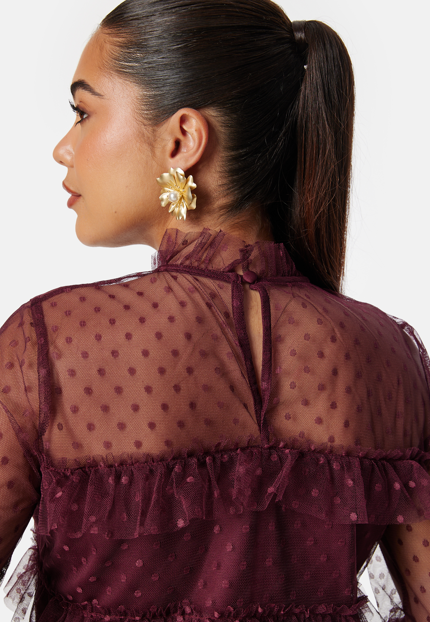 Dotted Mesh L/S Dress 4