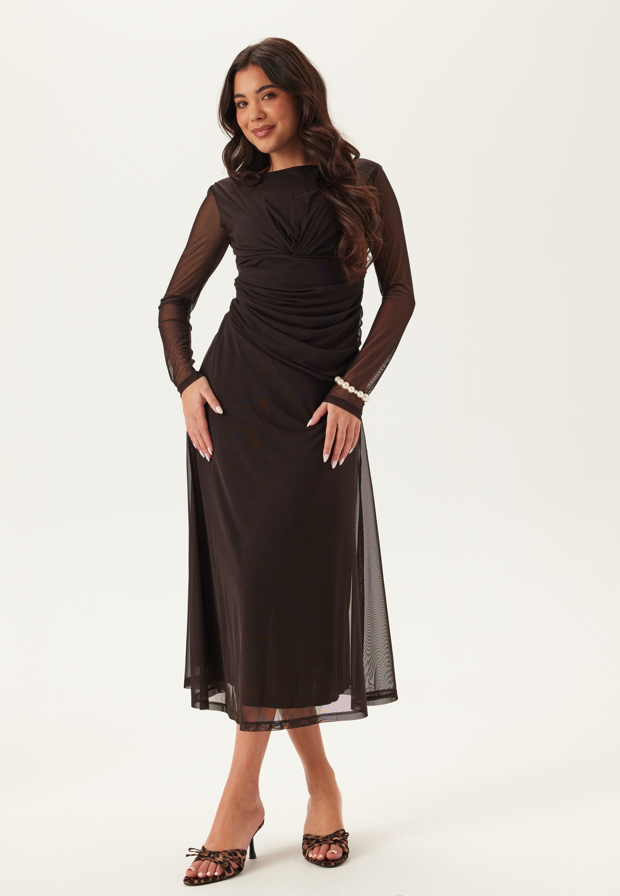 Drapy Twist Mesh Dress