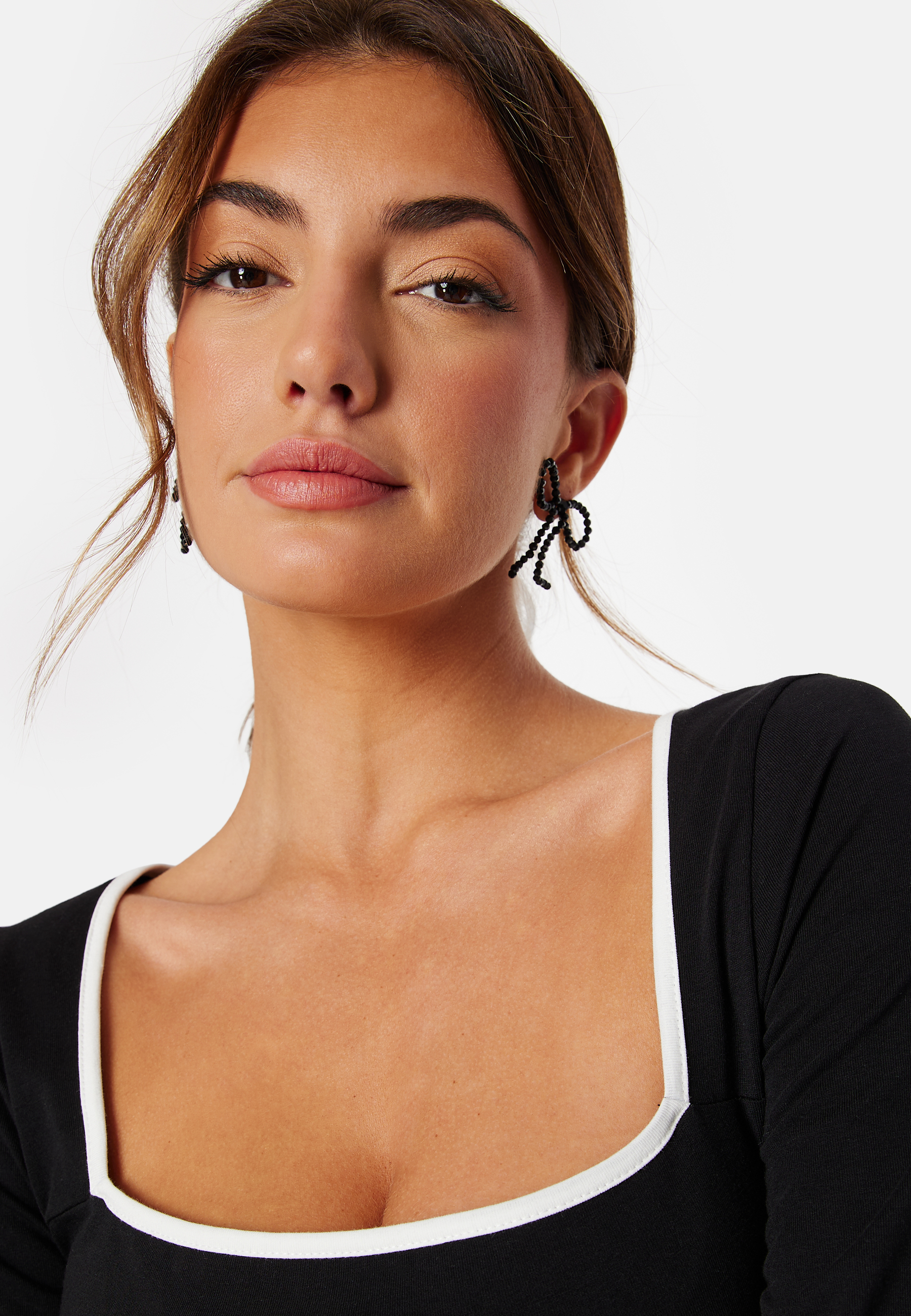 Square Neck Contrast L/S Top 2