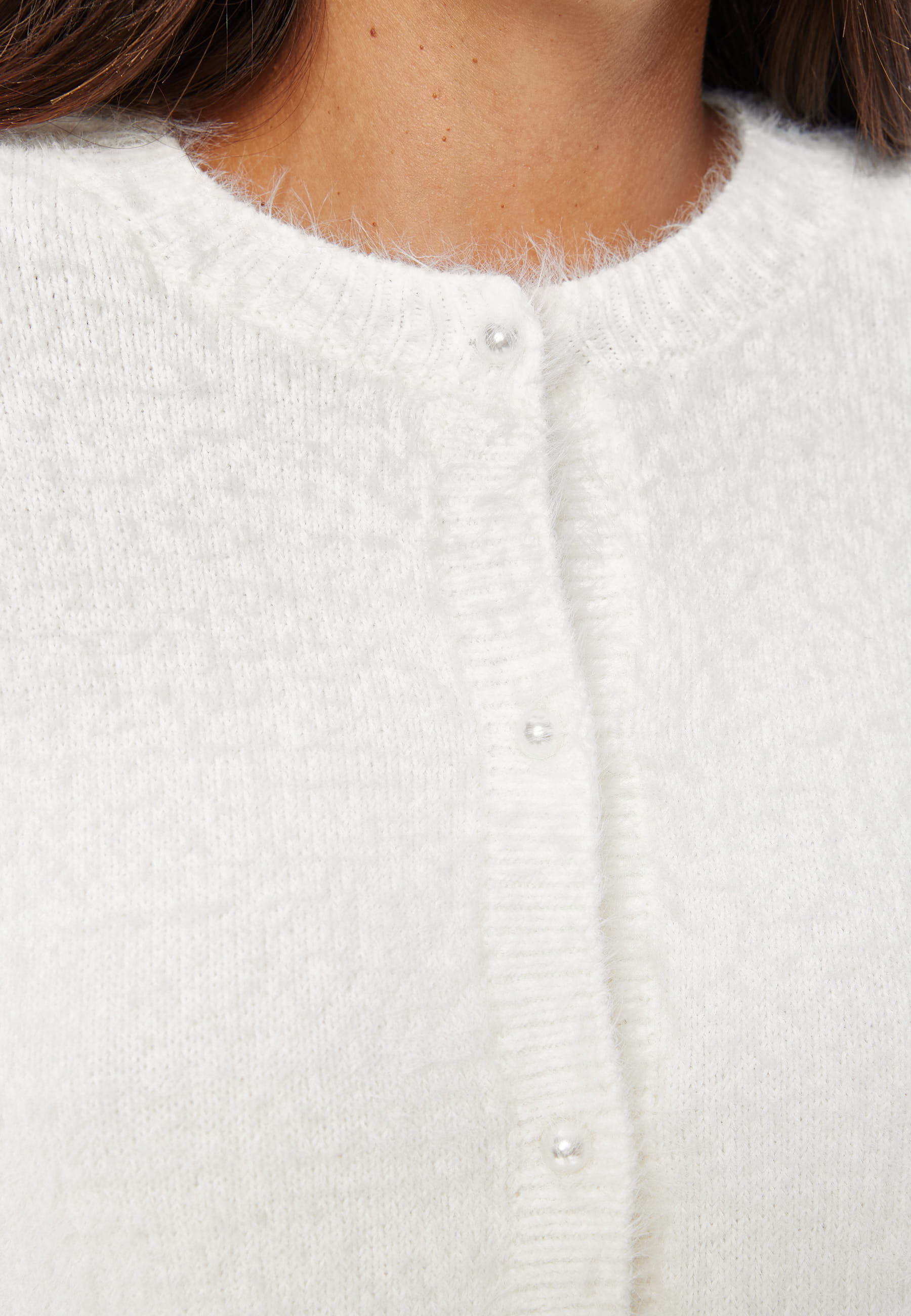 Fluffy Knitted Pearl Cardigan 3