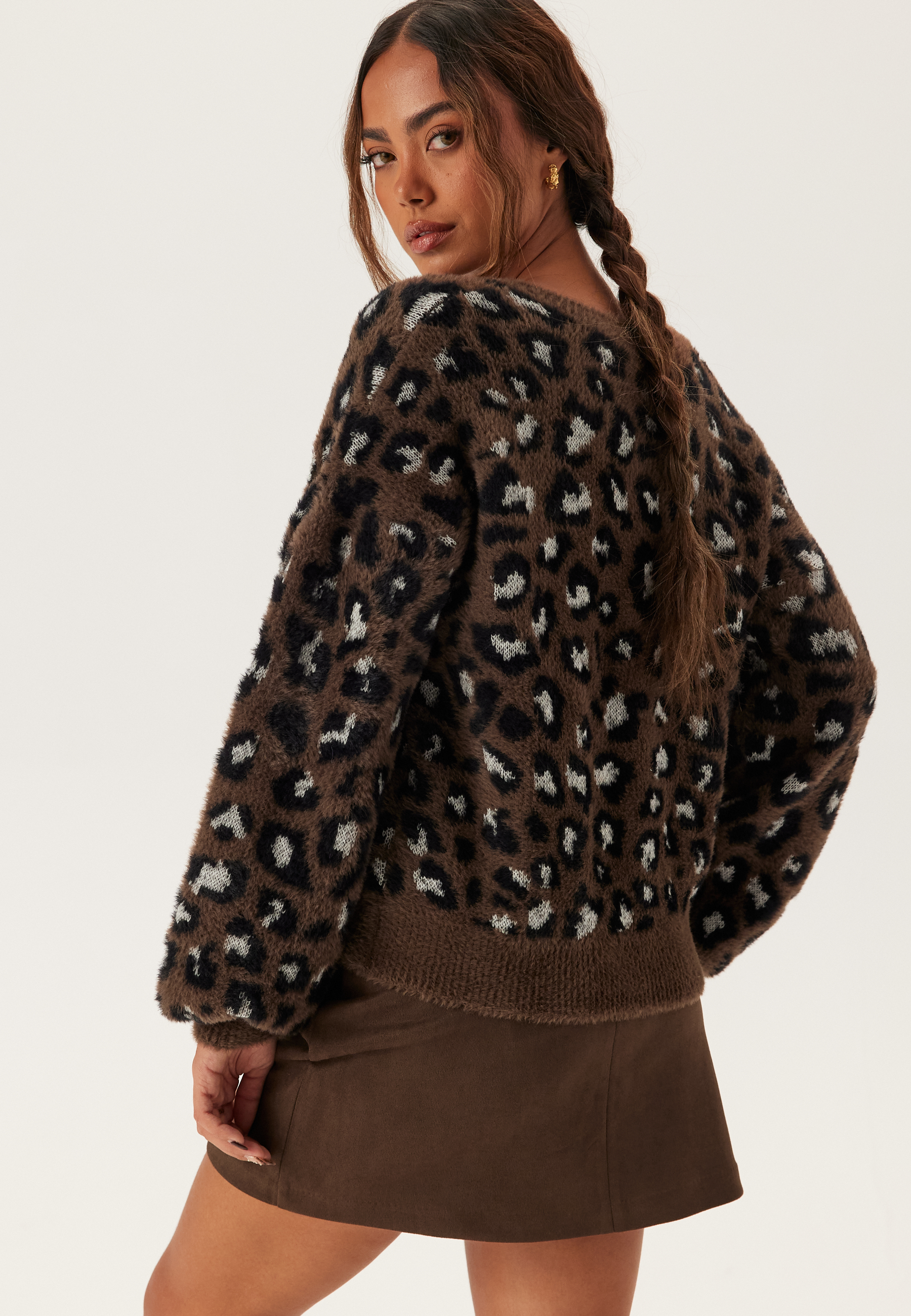 Fluffy Knitted Pearl Cardigan 2