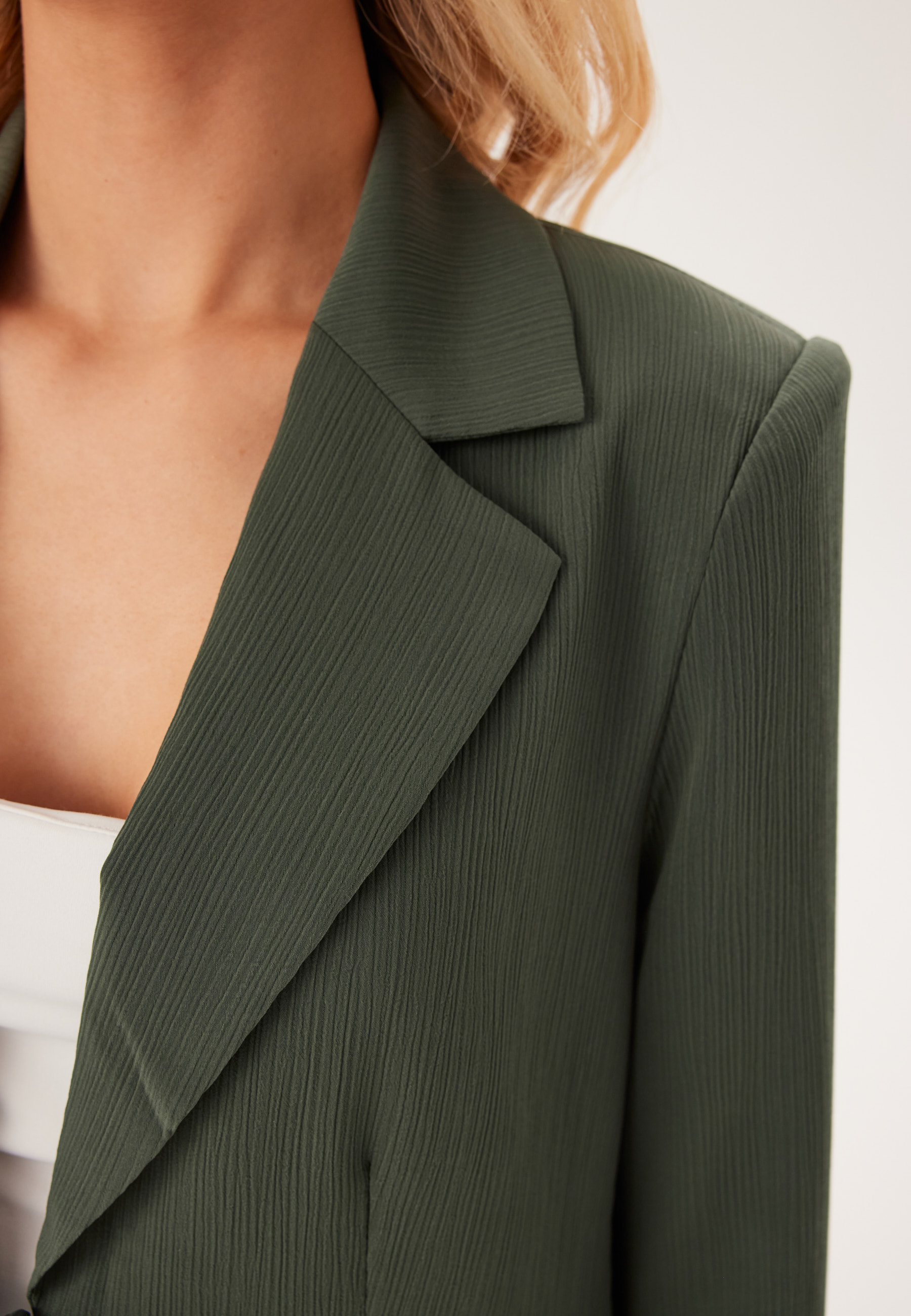 Front Tie Structured Blazer 3