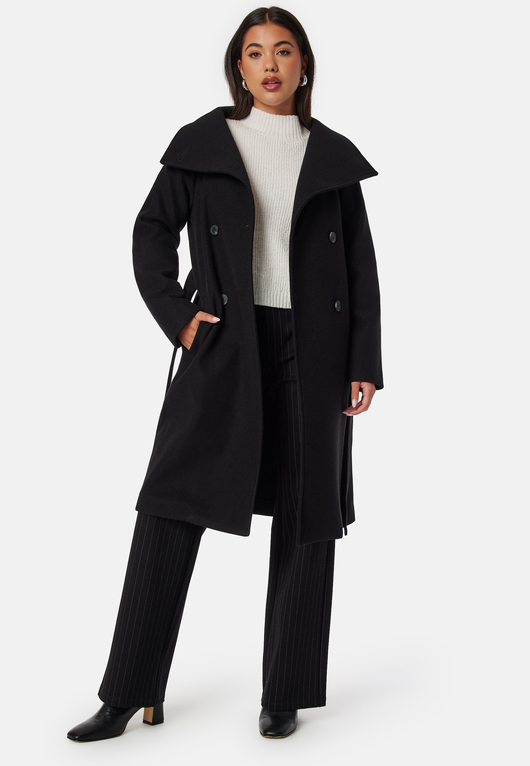 High Neck Midi Coat