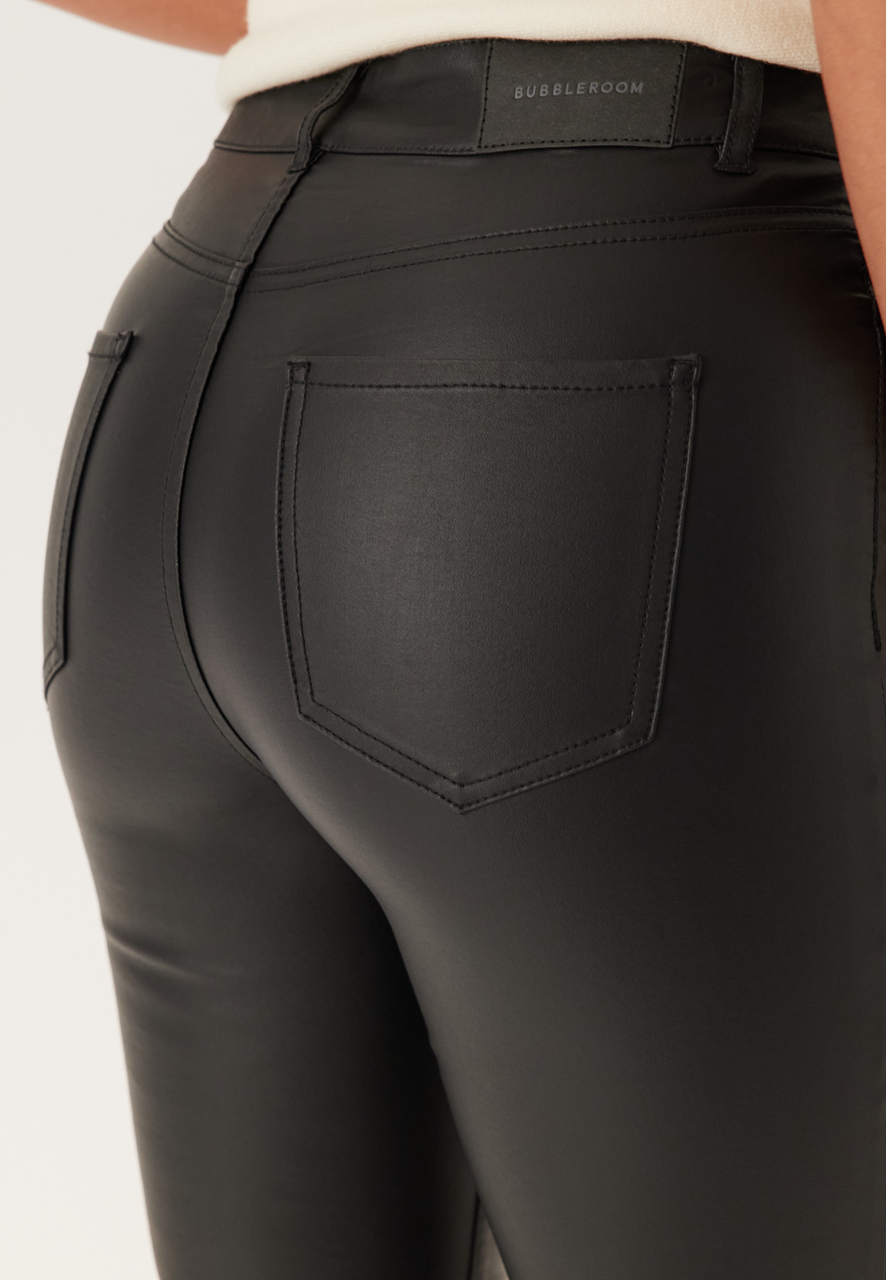 High Waist Coated Flared Jeans 2