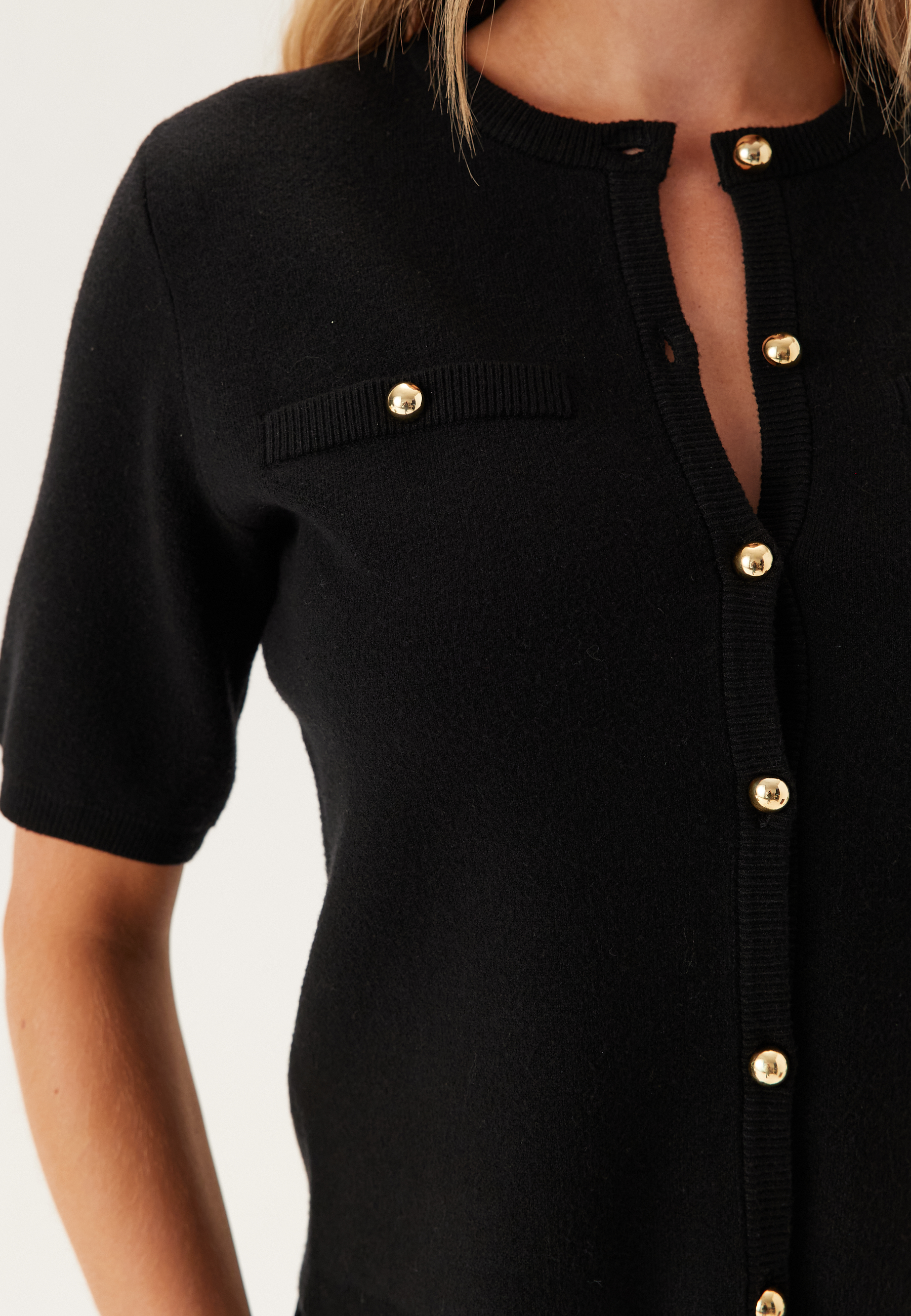 Knitted Gold Button Cardigan 3