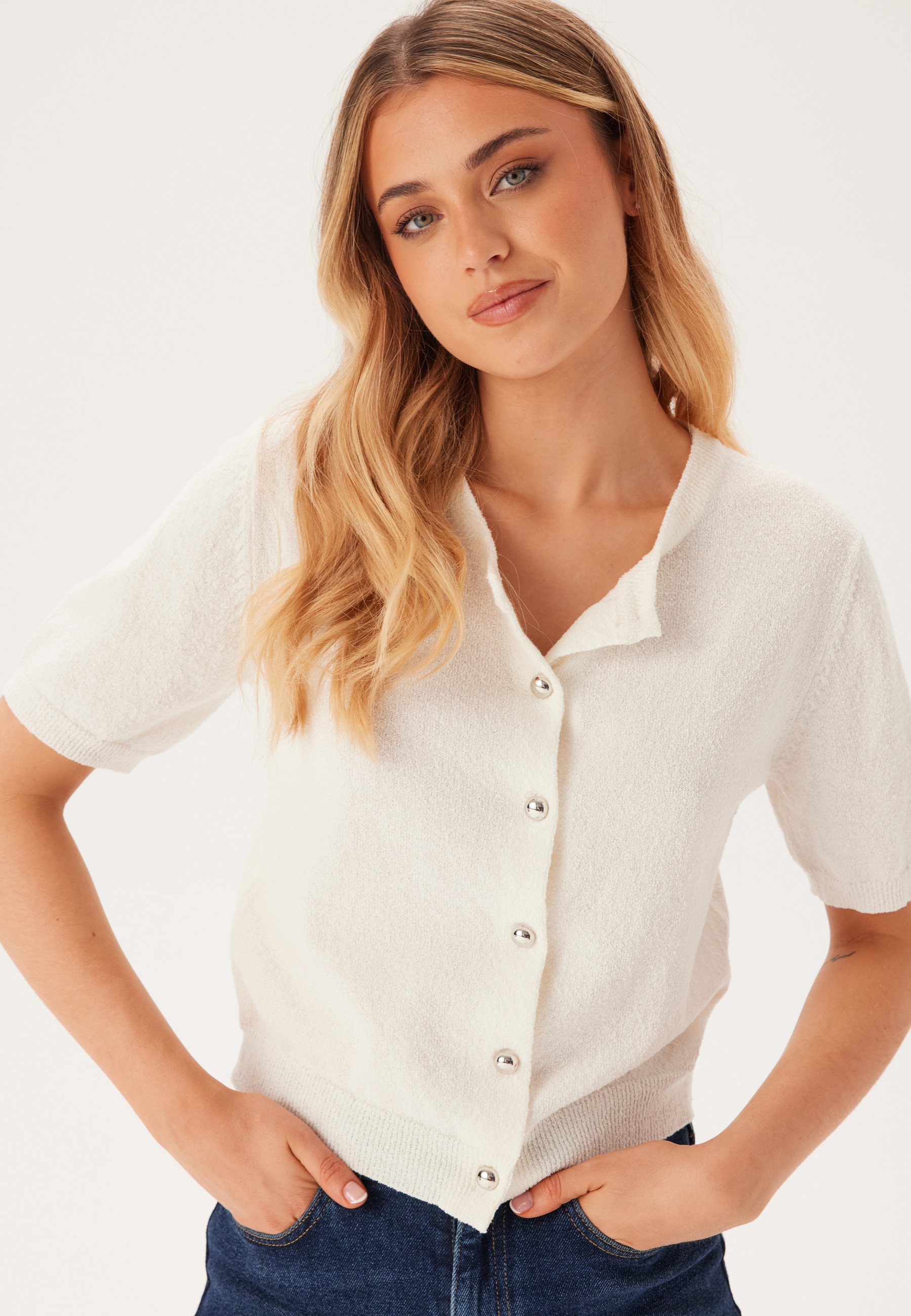 Knitted Short Sleeve Cardigan 3