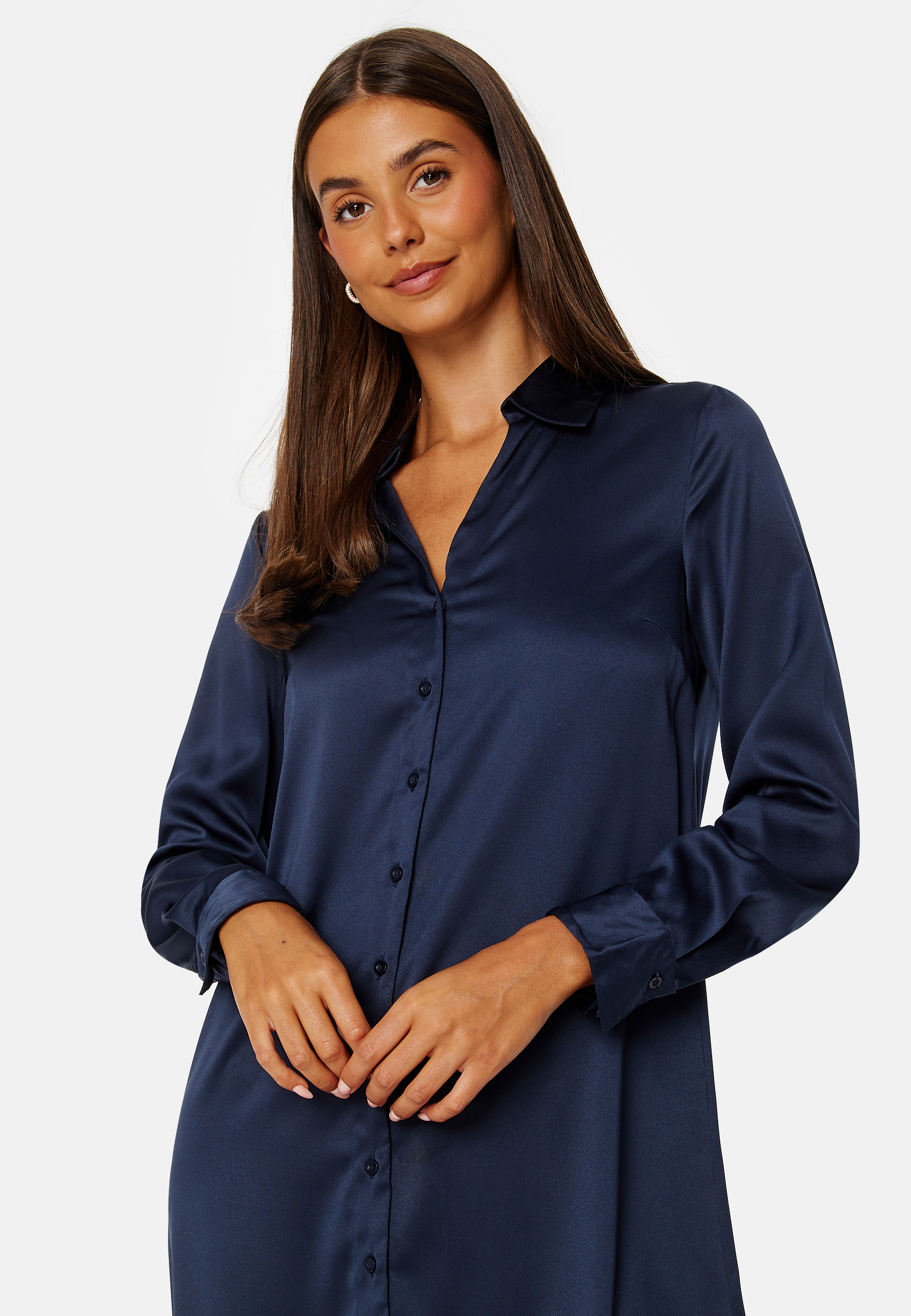 Lillyanna satin shirt dress 2