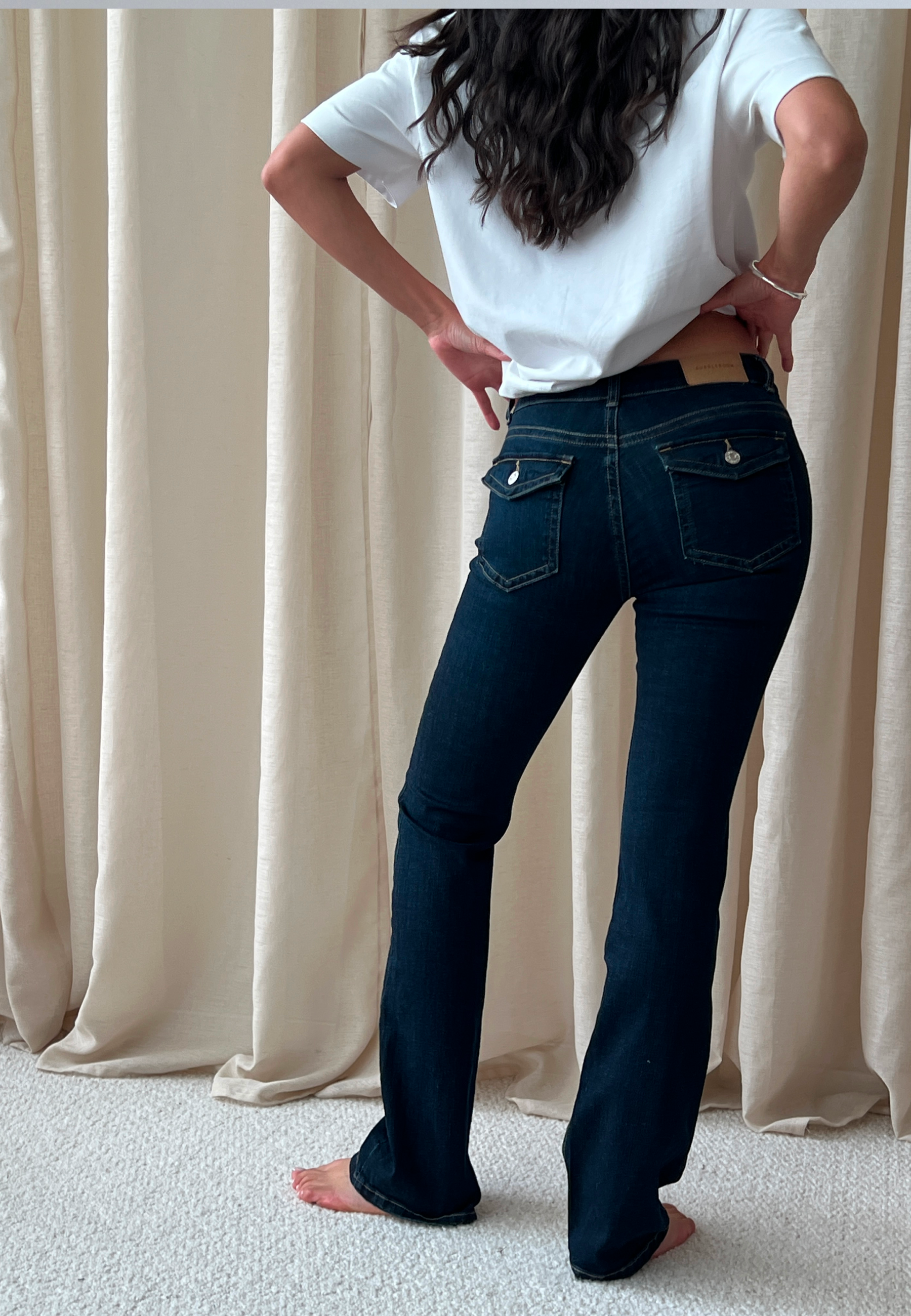 Low Bootcut Flap Jeans