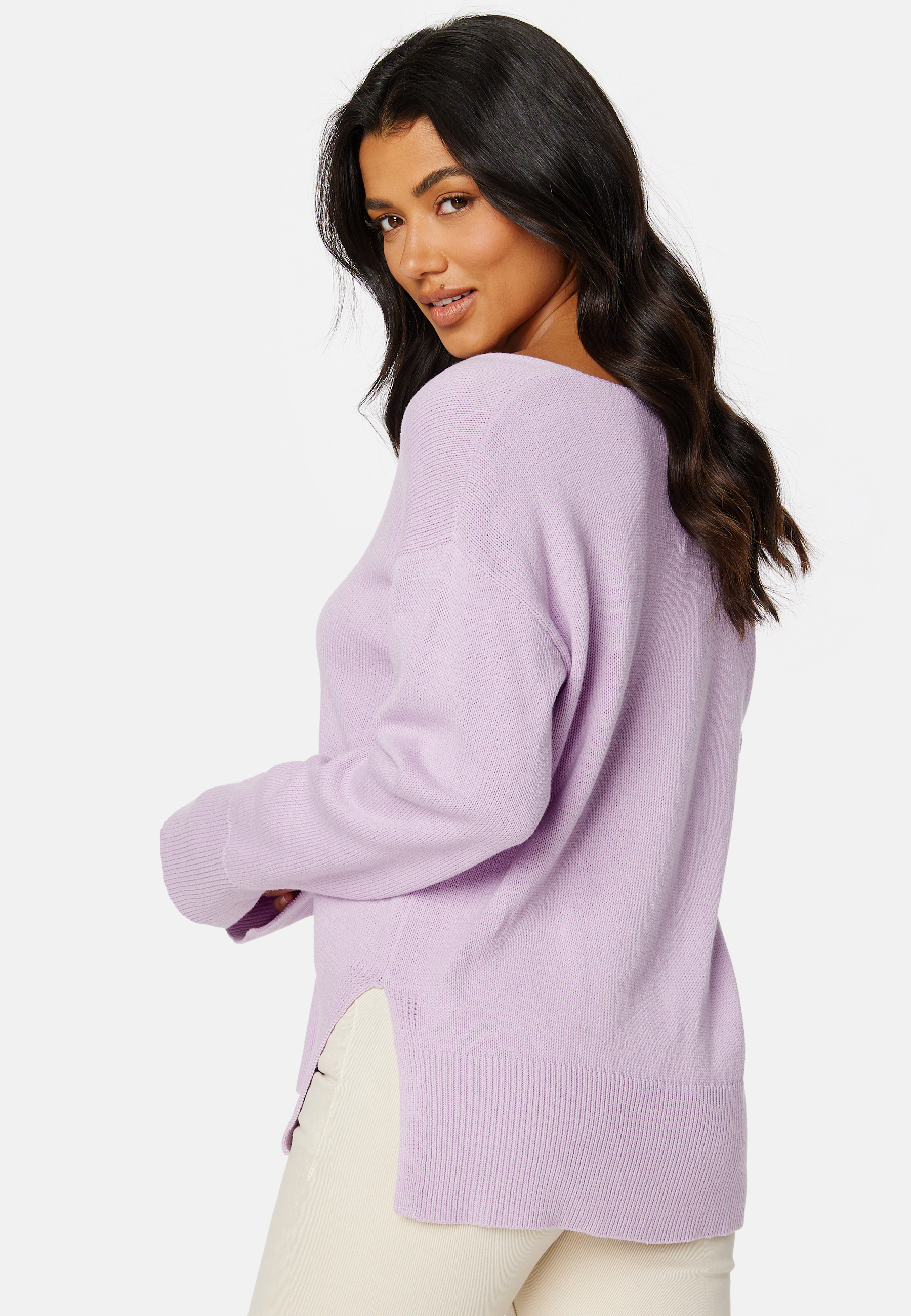 Maya v-neck slit sweater 2