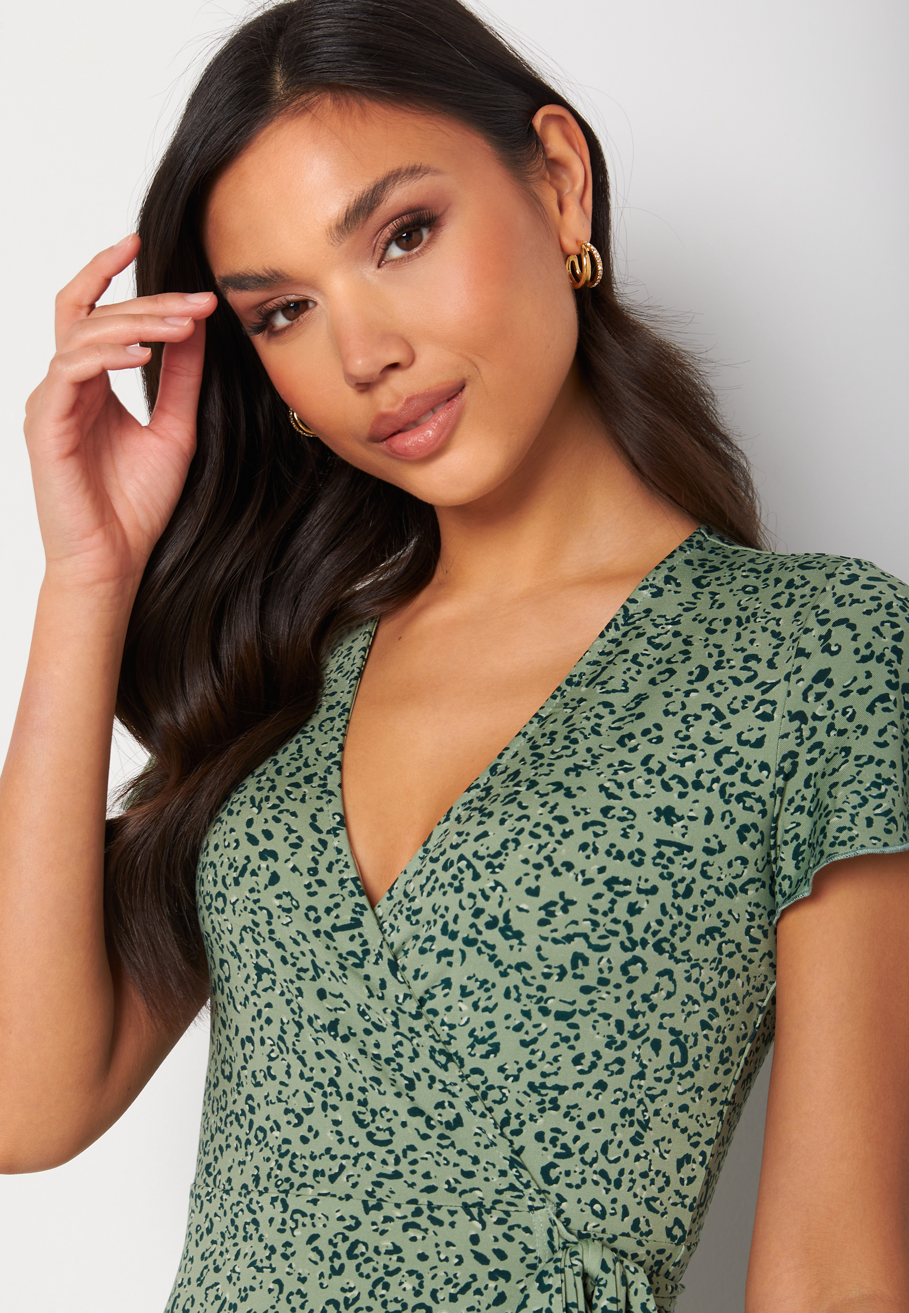 Naomi wrap mini flounce dress 3