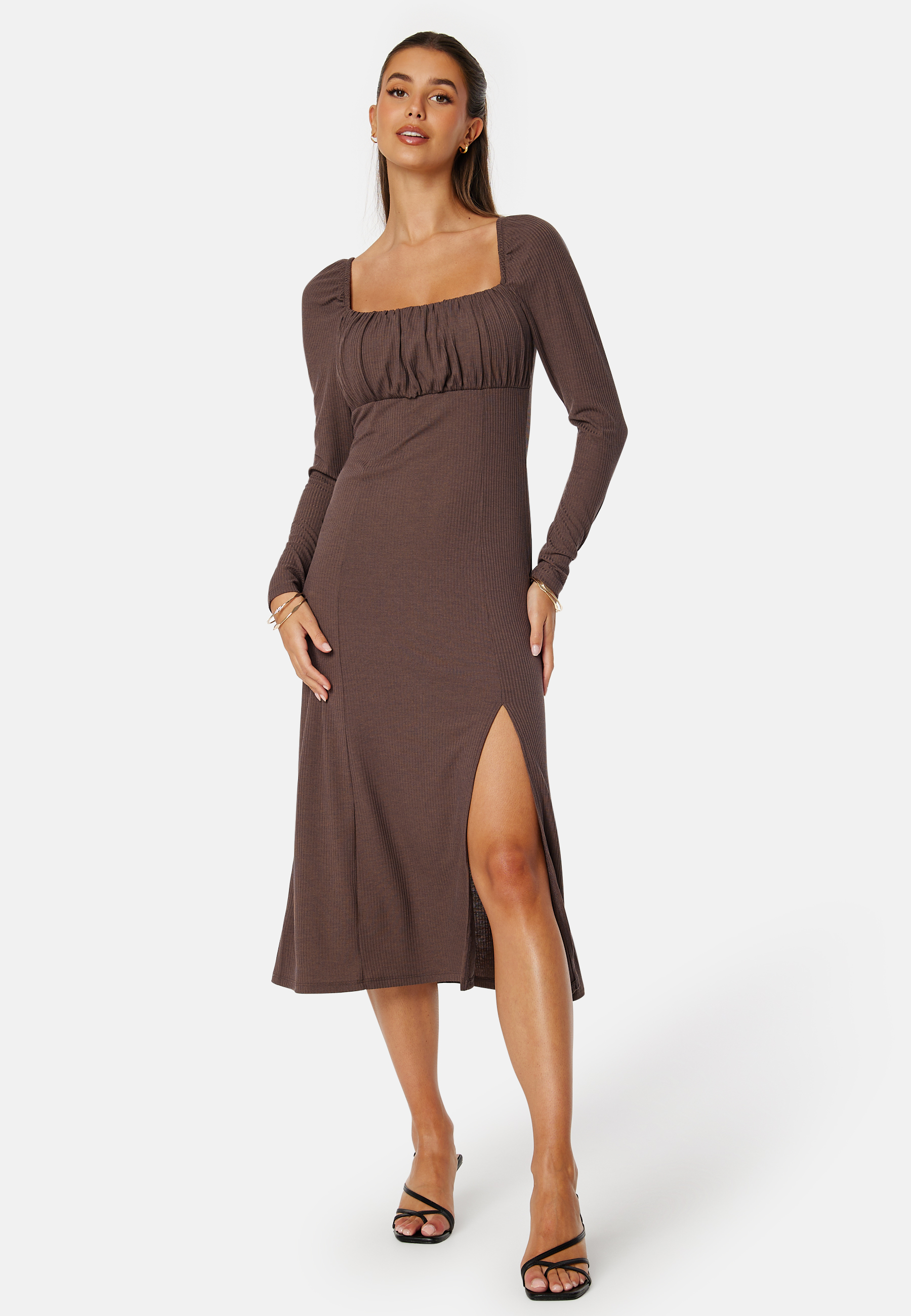 Neija Square Neck Midi Dress
