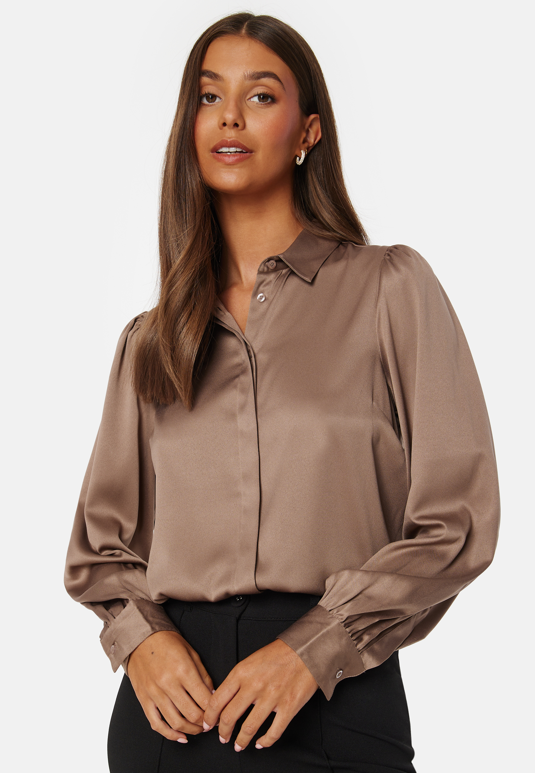 Satin Puff Sleeve Shirt 3