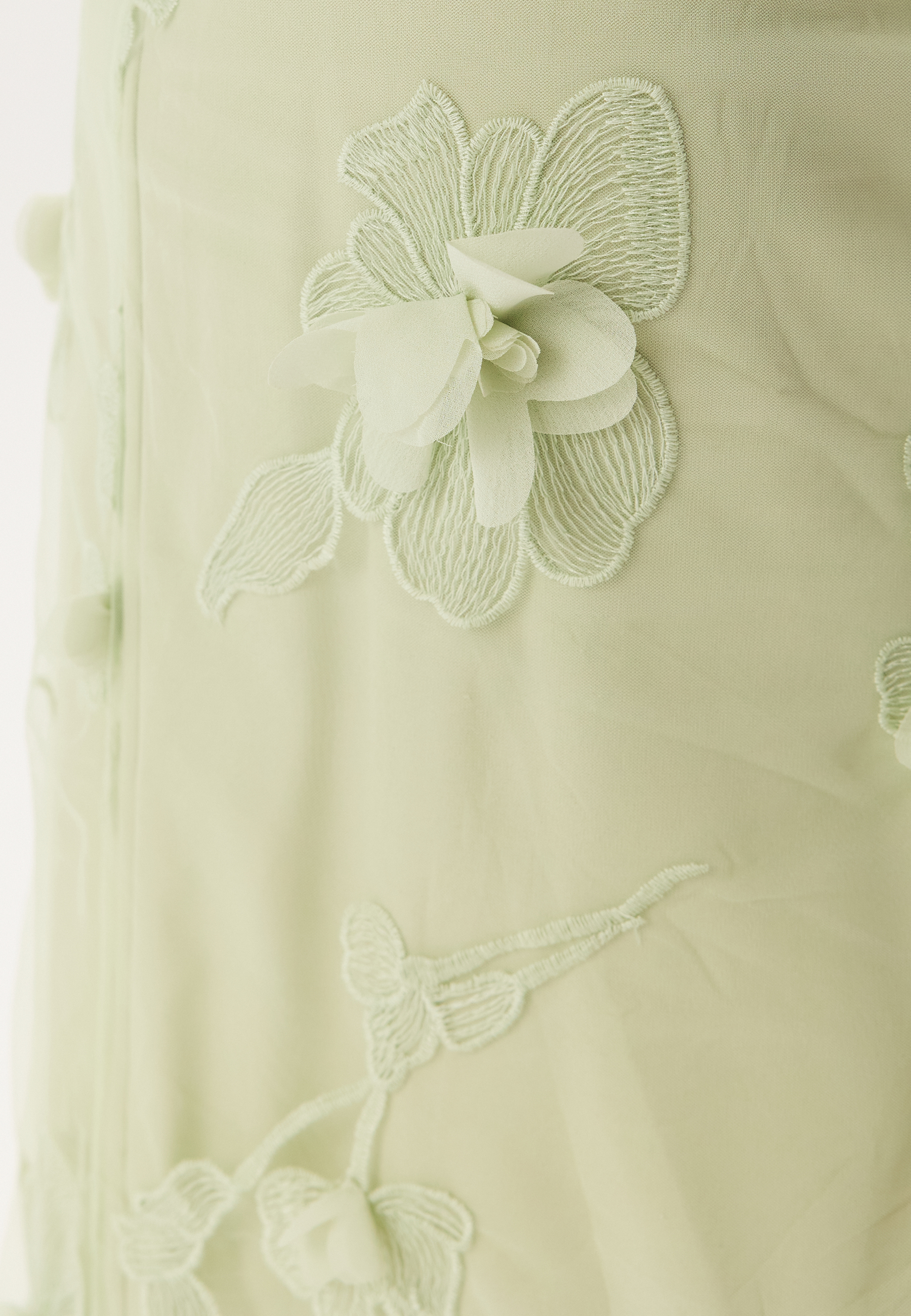 3D Floral Straight Ankle Skirt 2