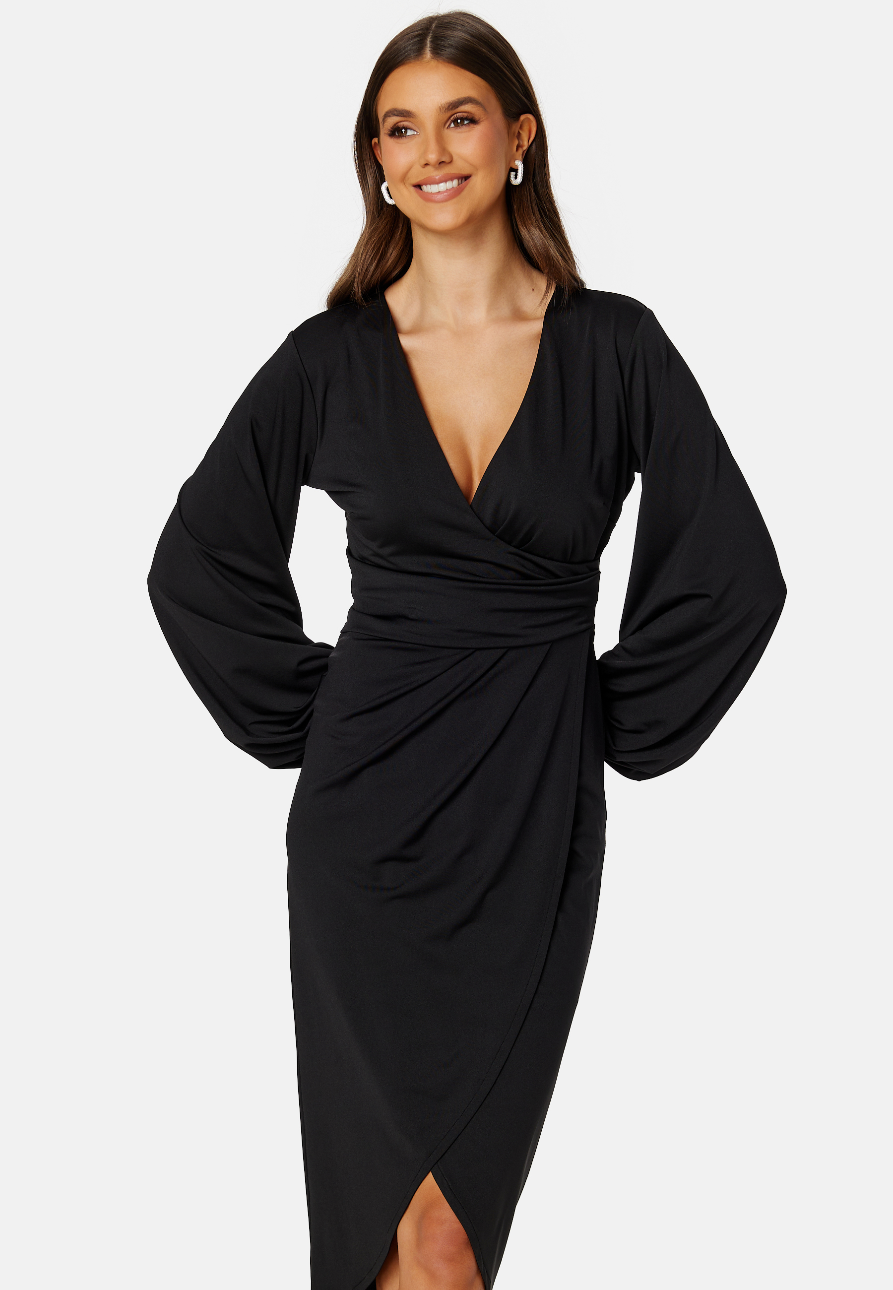 Wrap Stretchy Midi Dress 6
