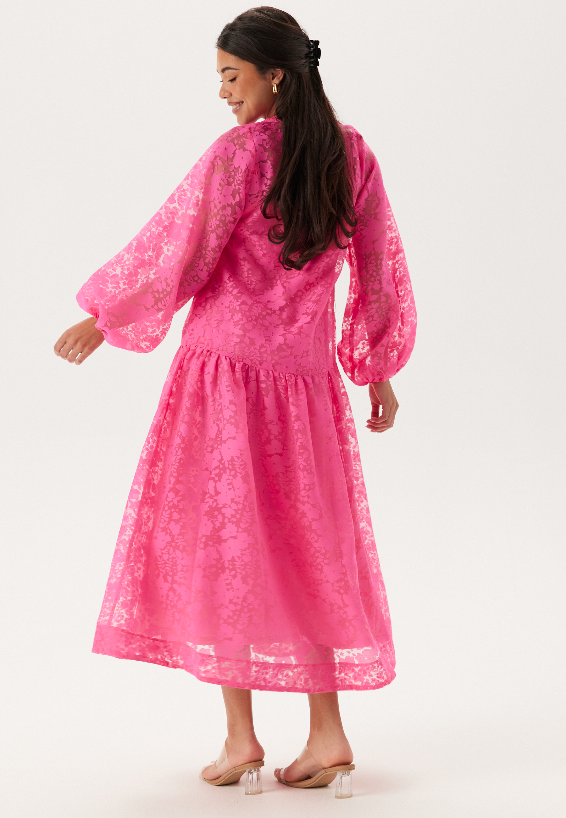 Balloon Sleeve Midi Dress 3