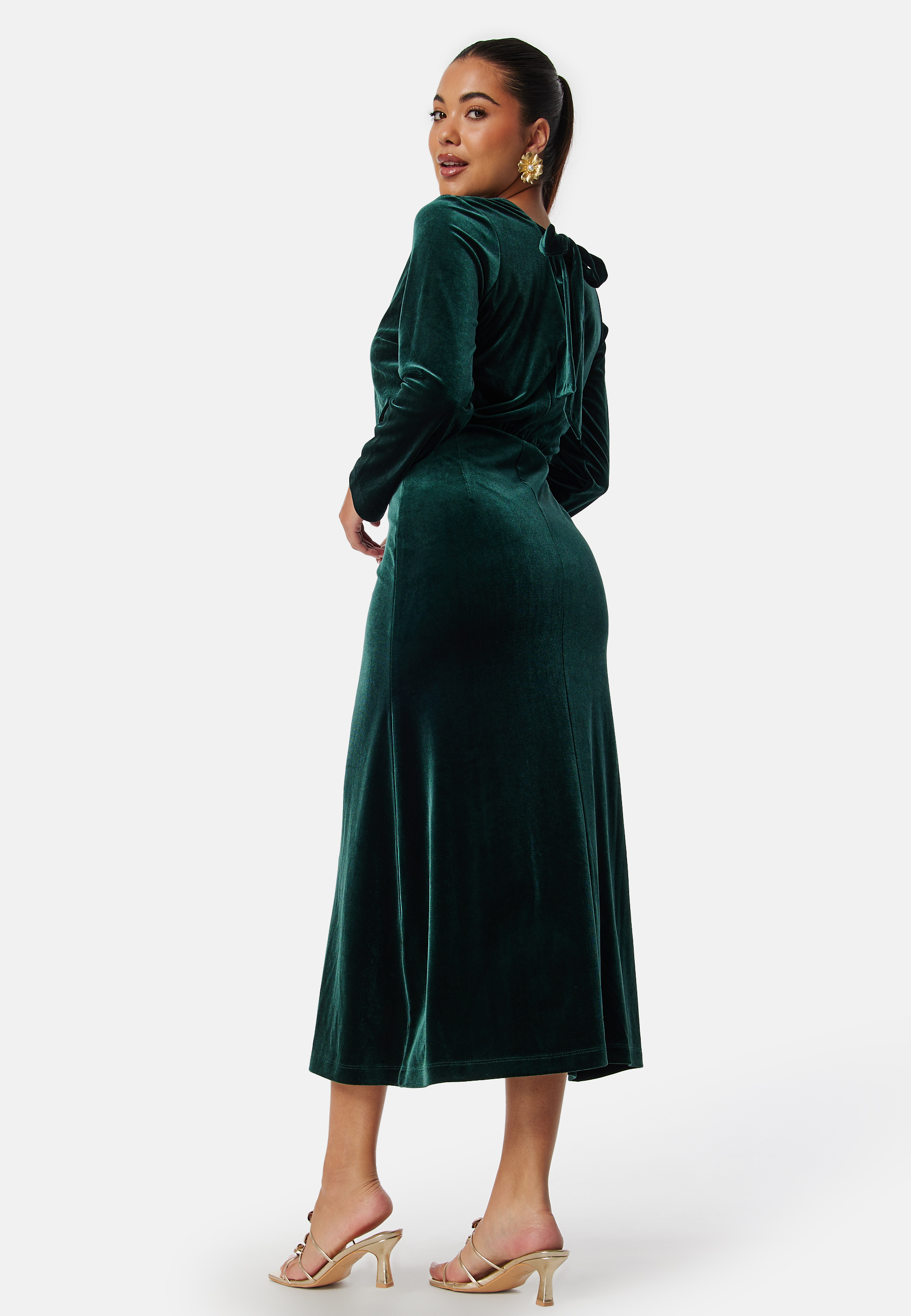 Bow Velvet Midi Dress 2