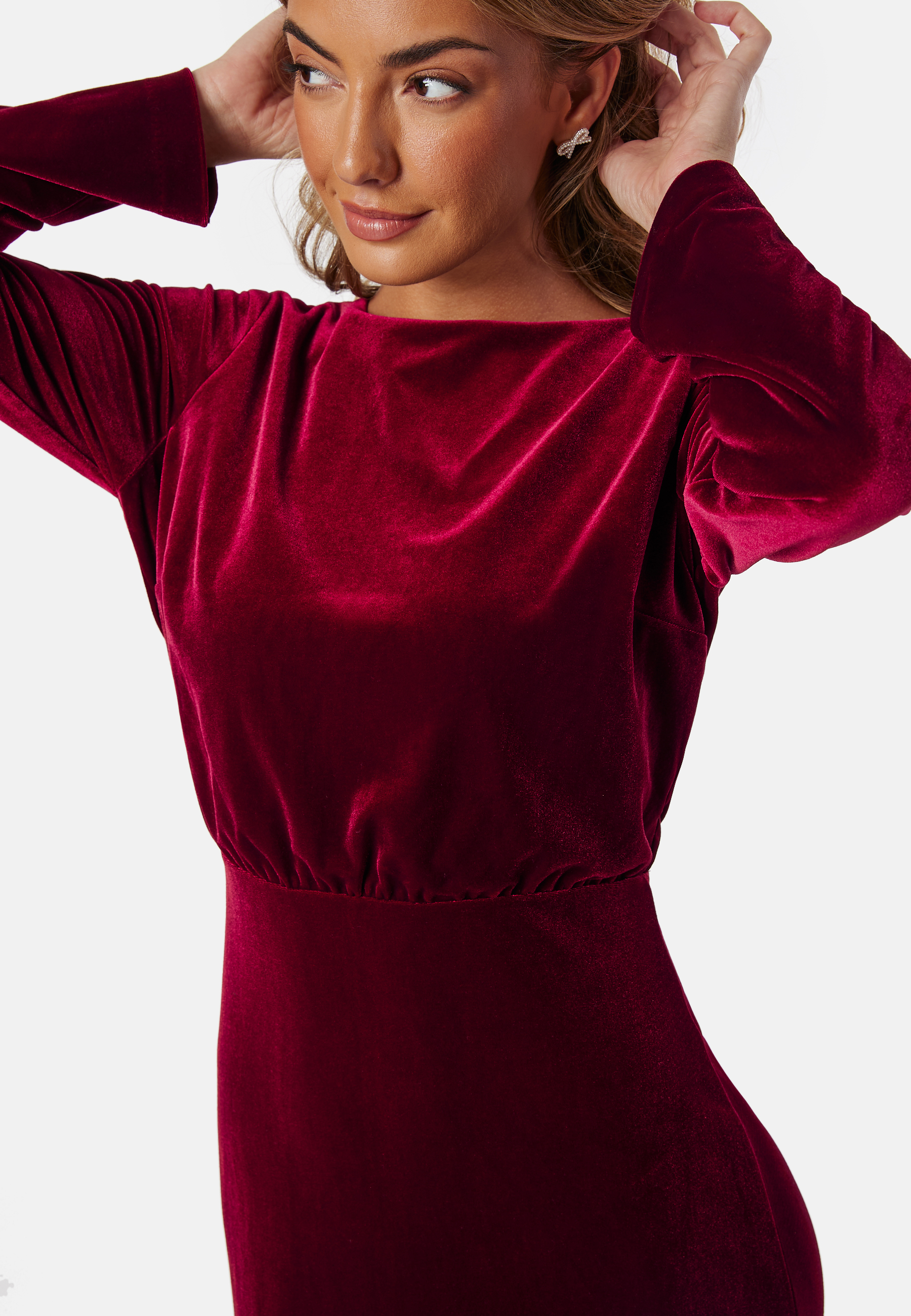 Bow Velvet Midi Dress 2