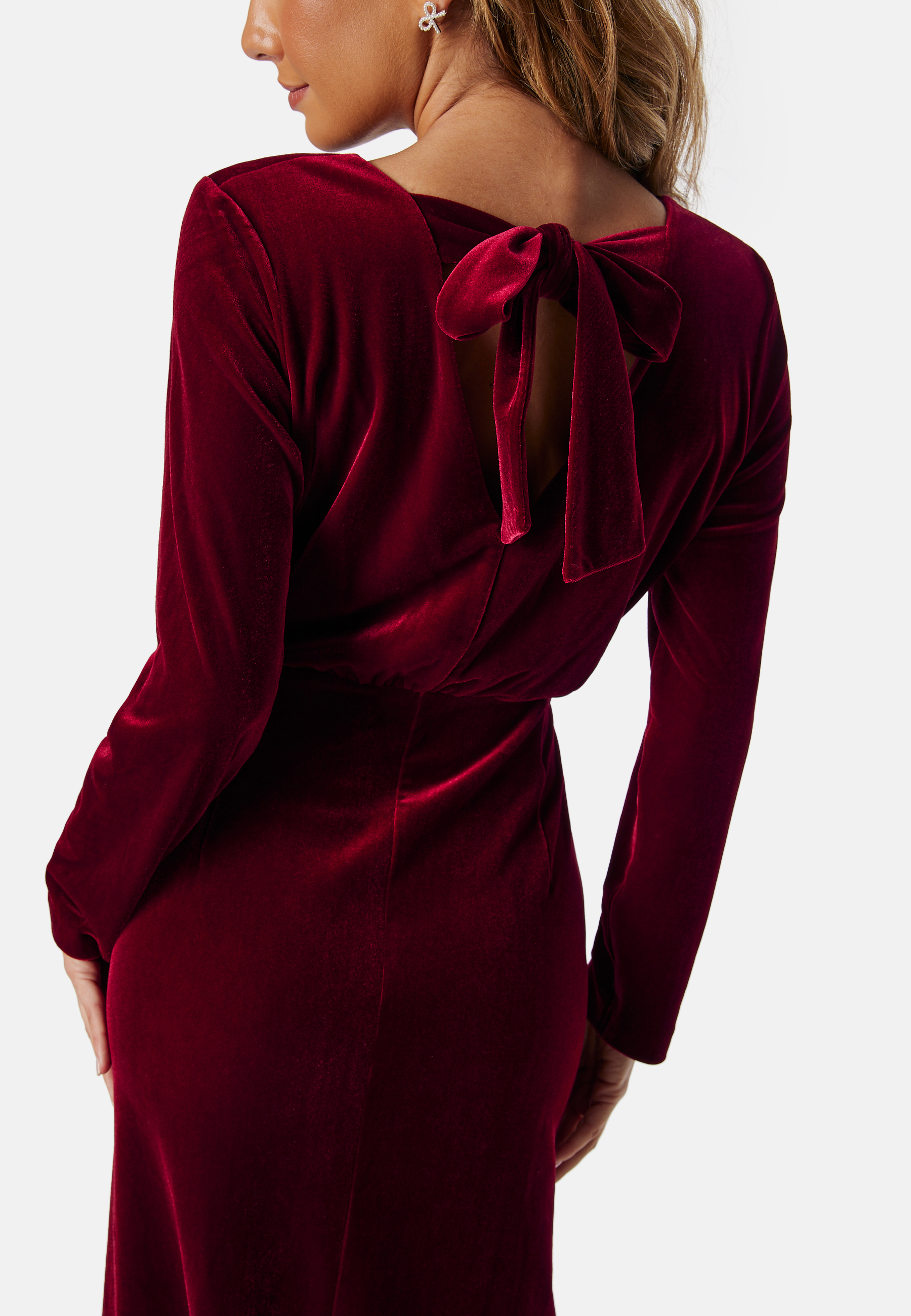 Bow Velvet Midi Dress 3