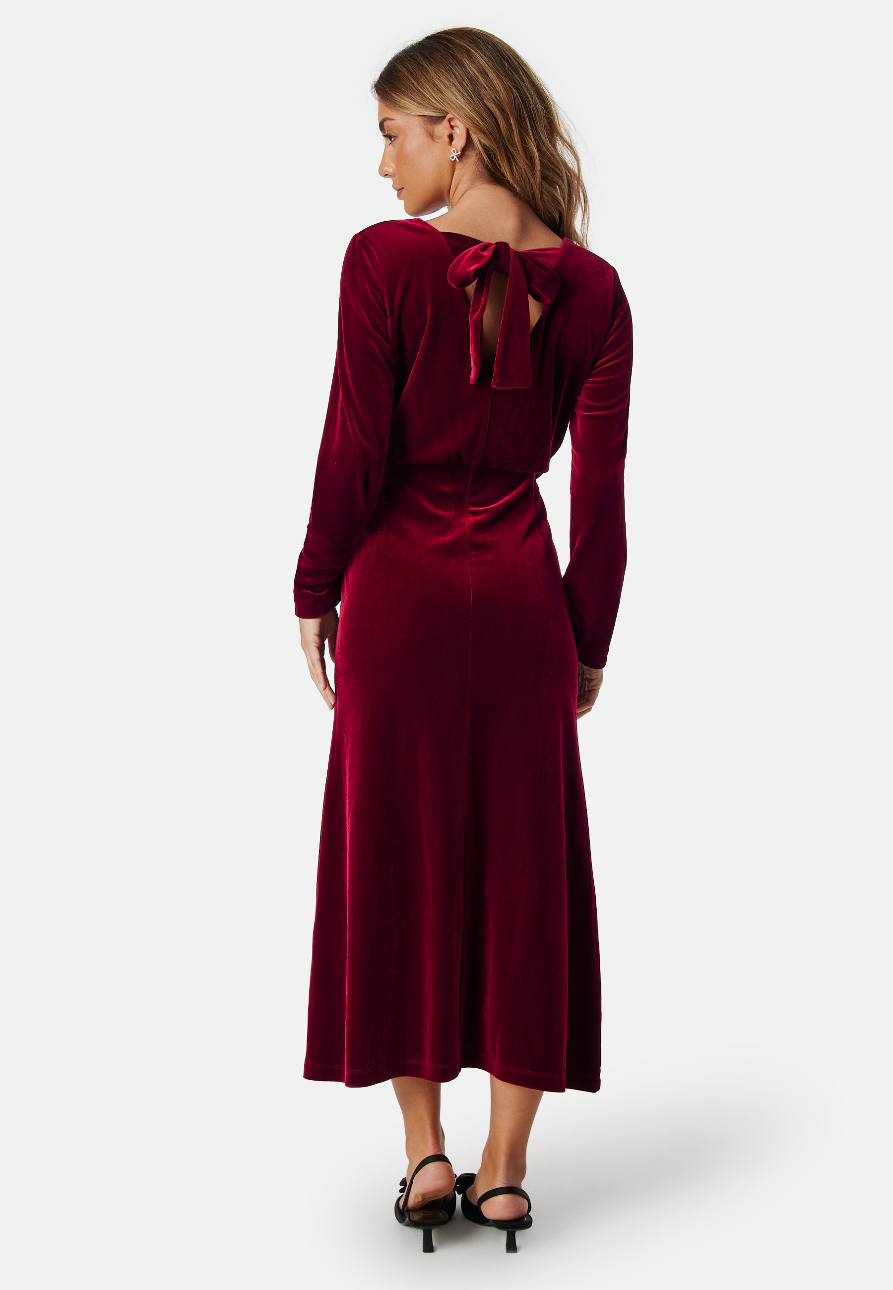 Bow Velvet Midi Dress 4