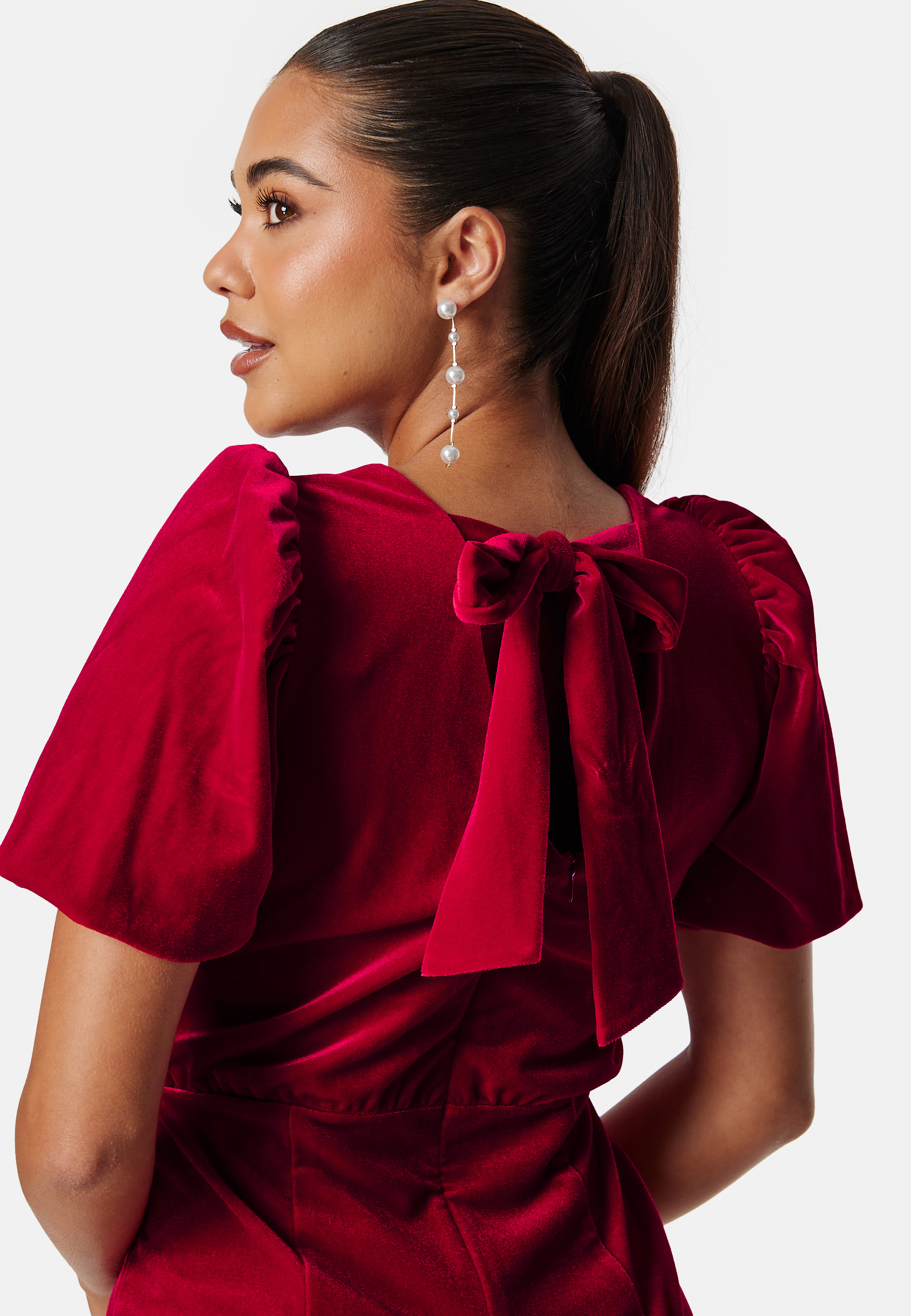 Bow Velvet Short Dress 3