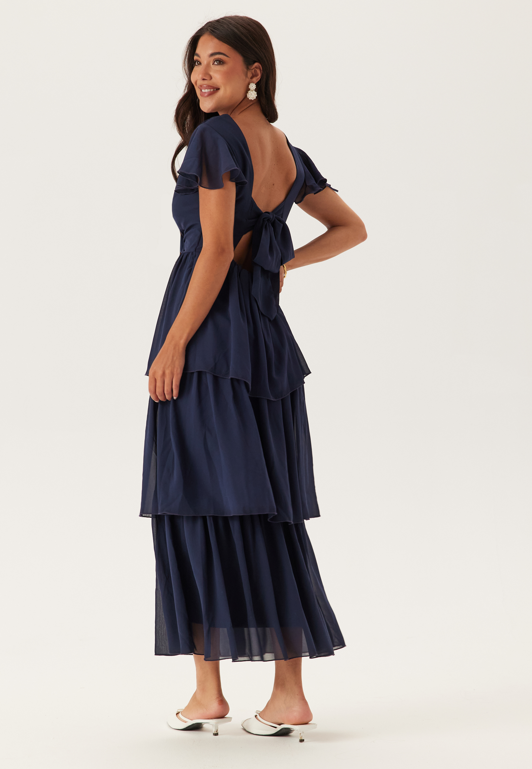 Butterfly Sleeve Flounce Dress 2