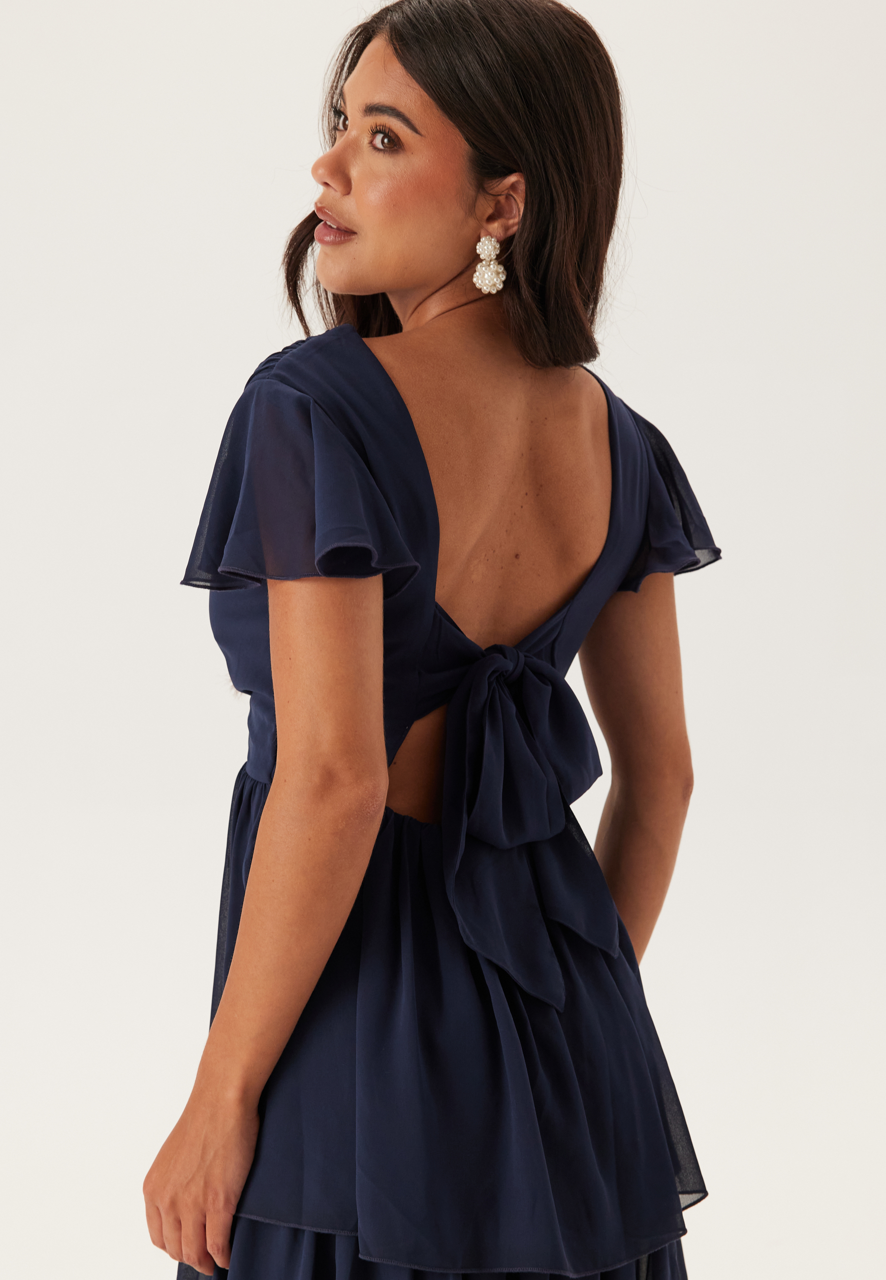 Butterfly Sleeve Flounce Dress 4