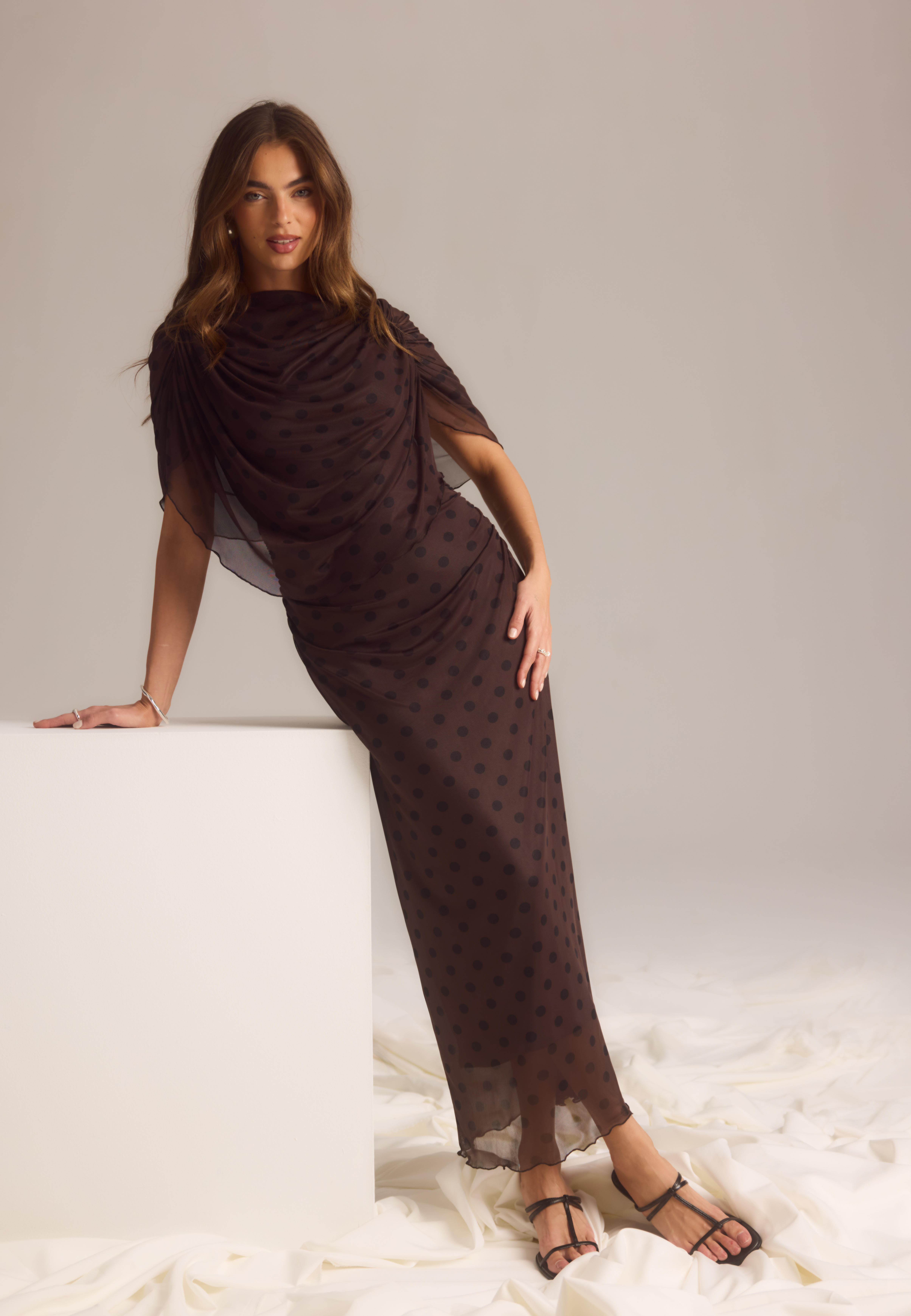 Cape Mesh Ankle Dress 1